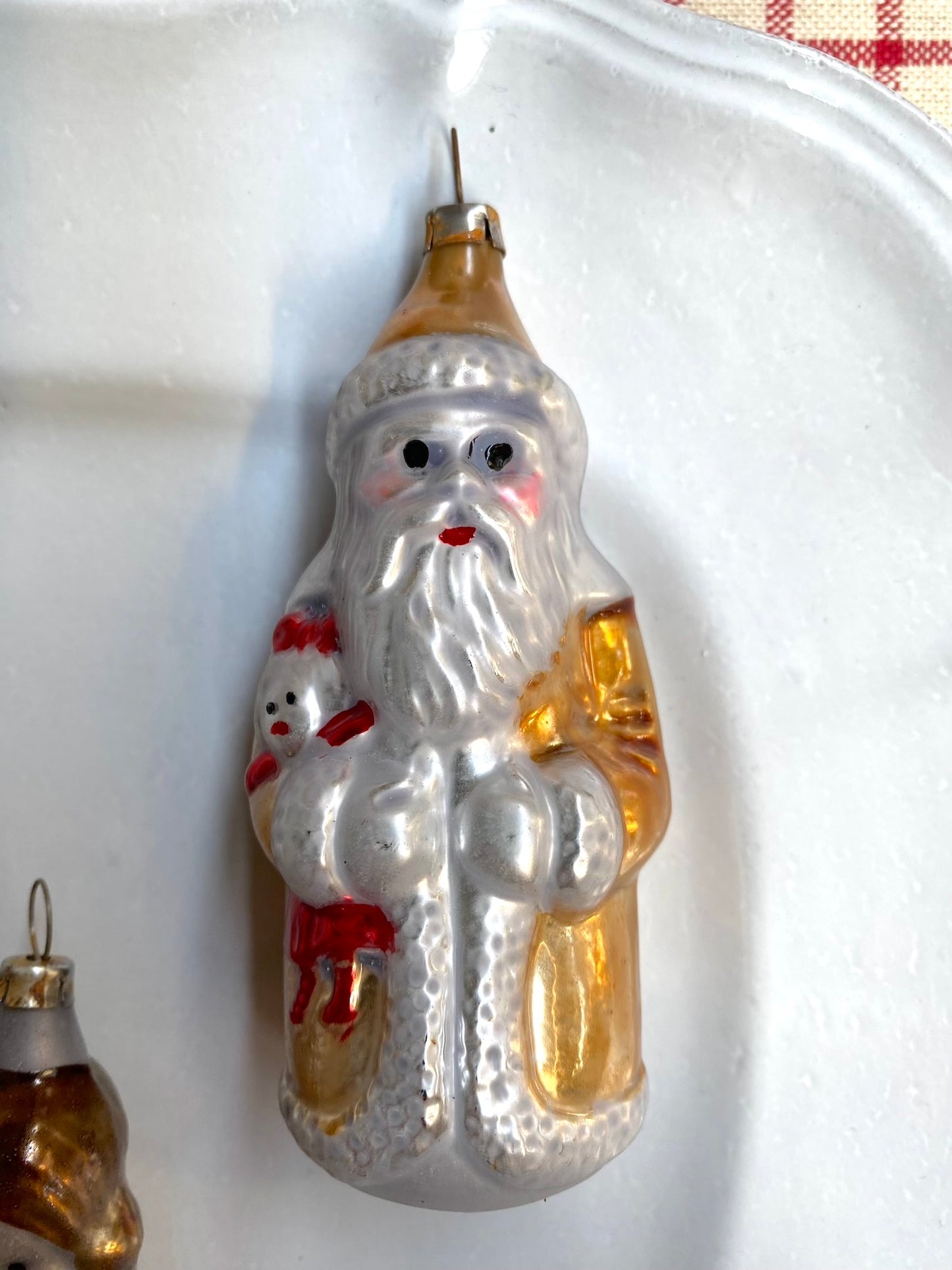 Gold Santa & Angel - Pair of Nostalgic German Christmas Ornaments