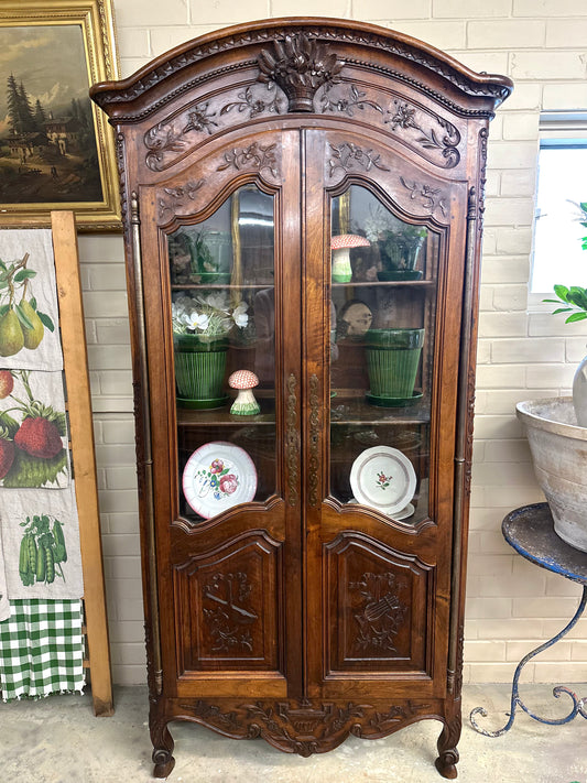 Antique French Flower Basket Vitrine
