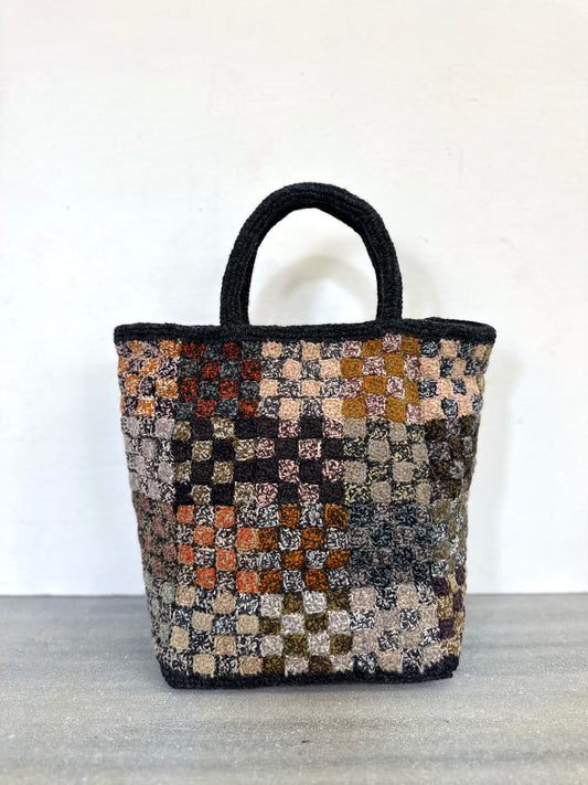 Sophie Digard Small Wool Crochet Checkerboard Bag