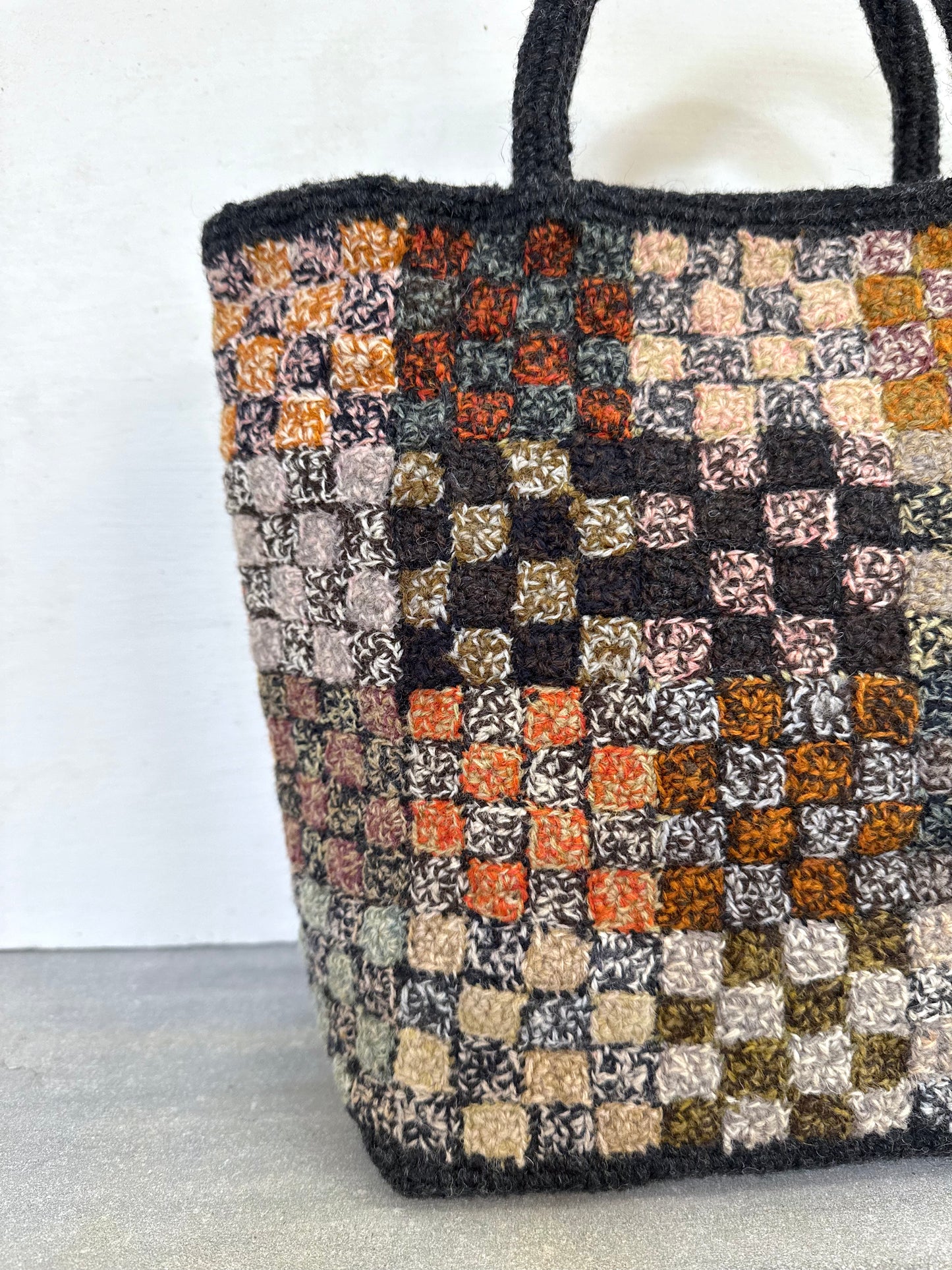 Sophie Digard Small Wool Crochet Checkerboard Bag
