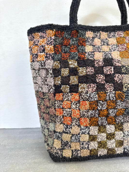 Sophie Digard Small Wool Crochet Checkerboard Bag