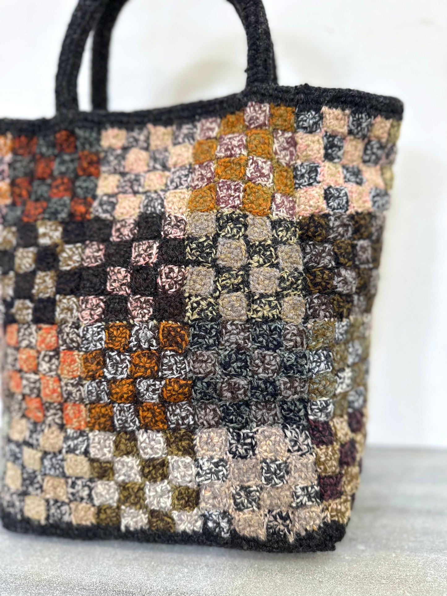 Sophie Digard Small Wool Crochet Checkerboard Bag