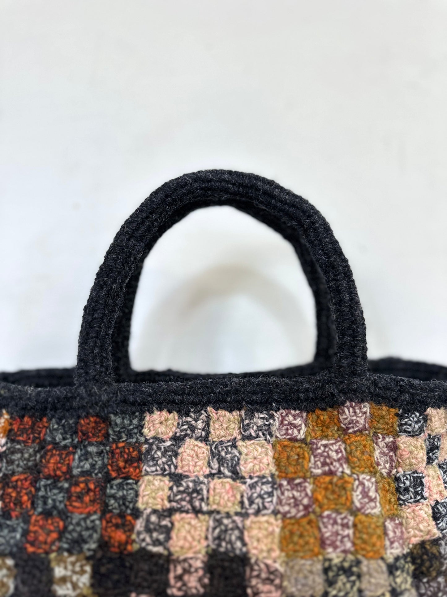 Sophie Digard Small Wool Crochet Checkerboard Bag