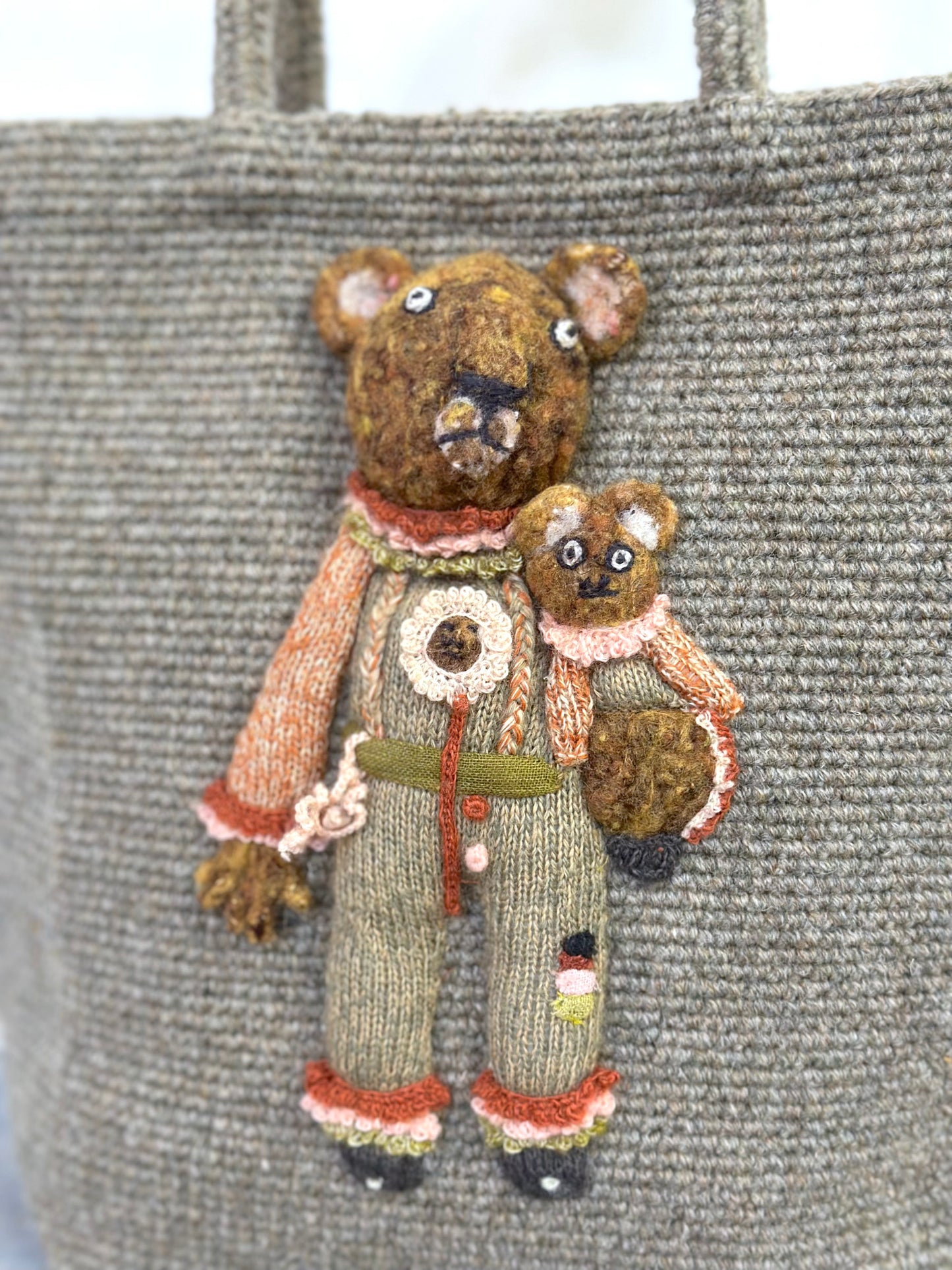 Sophie Digard Small Crochet Wool Bag With Characters