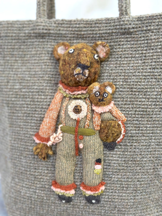 Sophie Digard Small Crochet Wool Bag With Characters