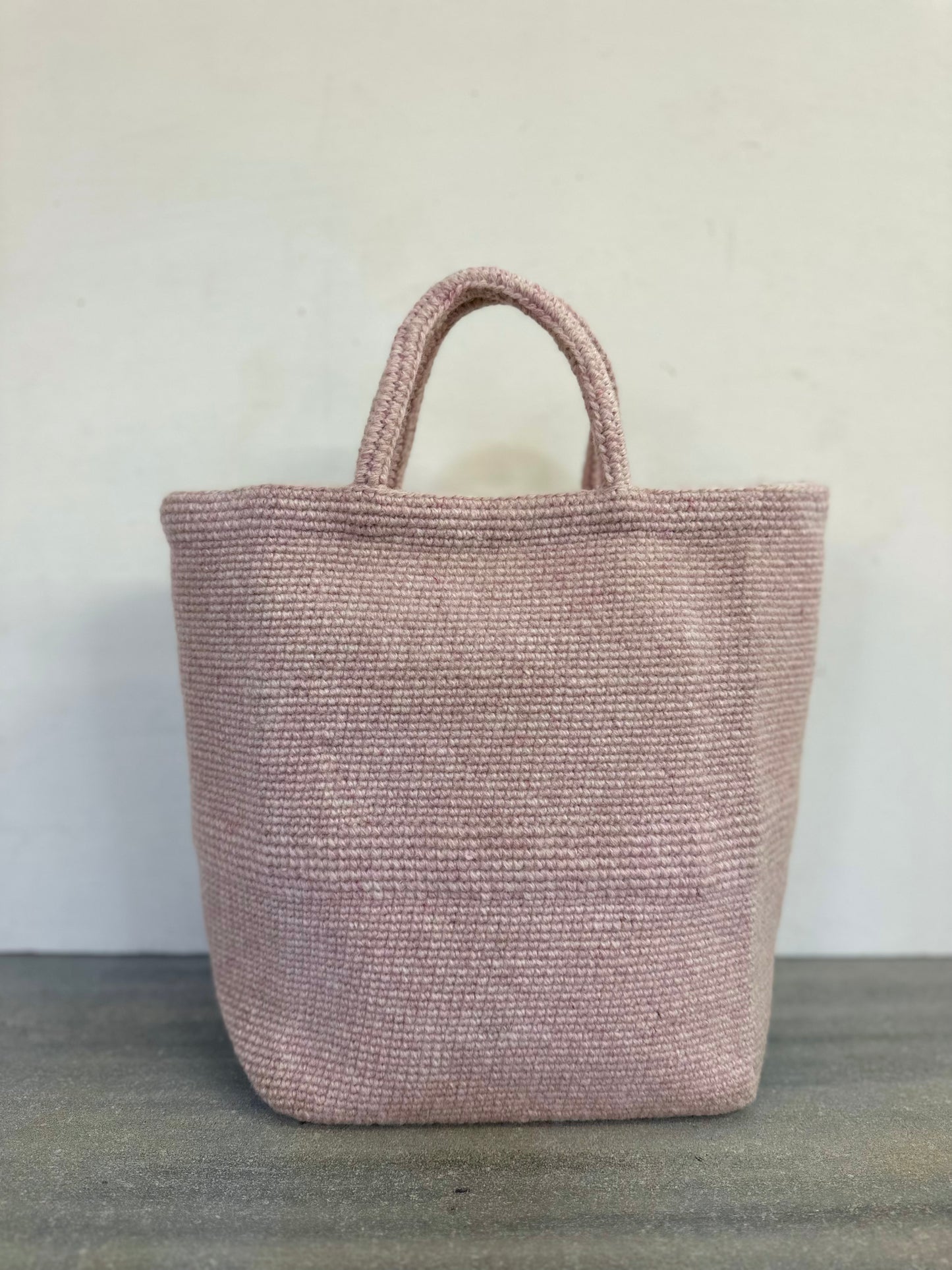 Sophie Digard Small Pink Wool Bag With Floral Appliqué