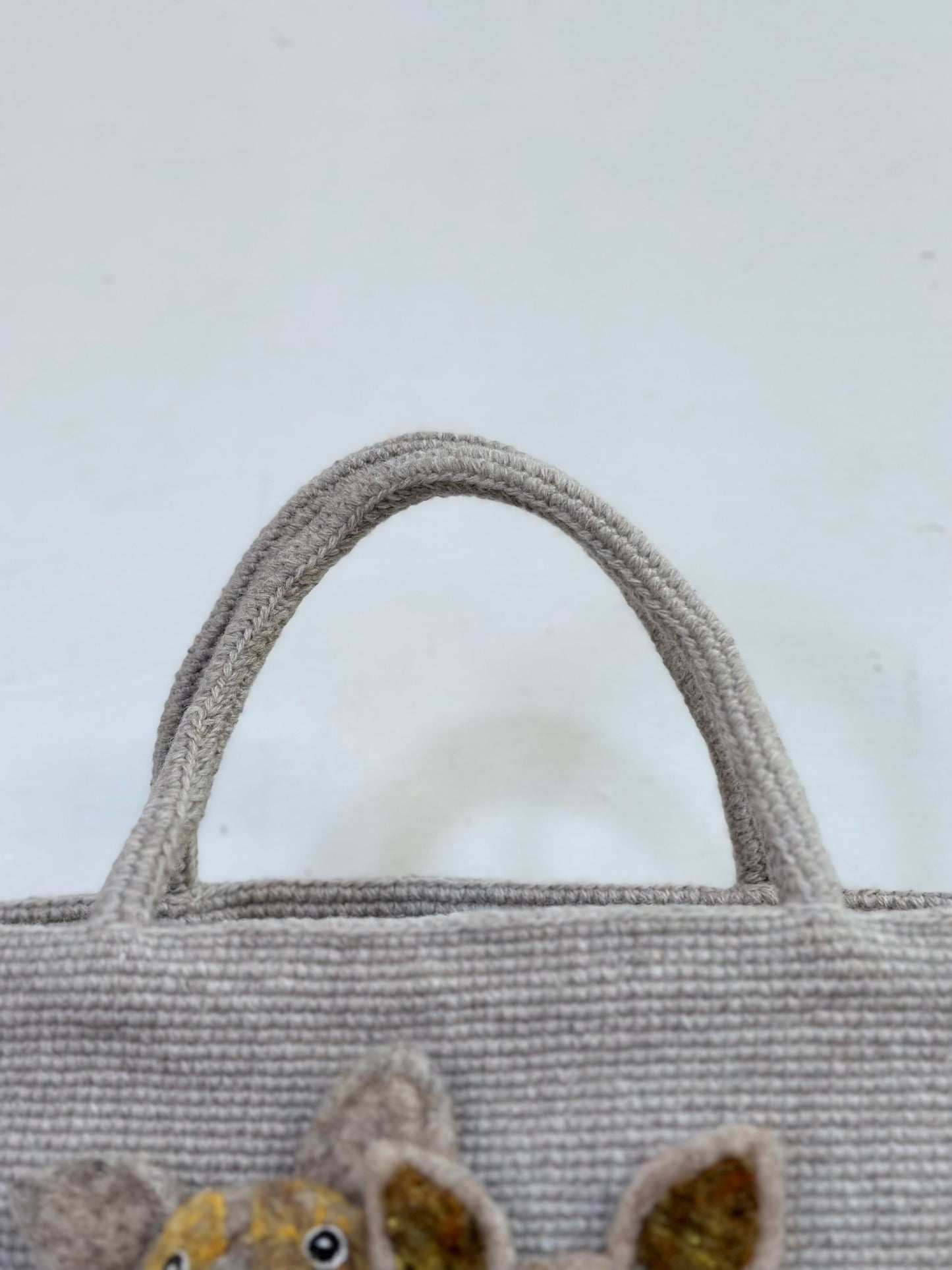 Sophie Digard Large Crochet Wool Bag With Characters