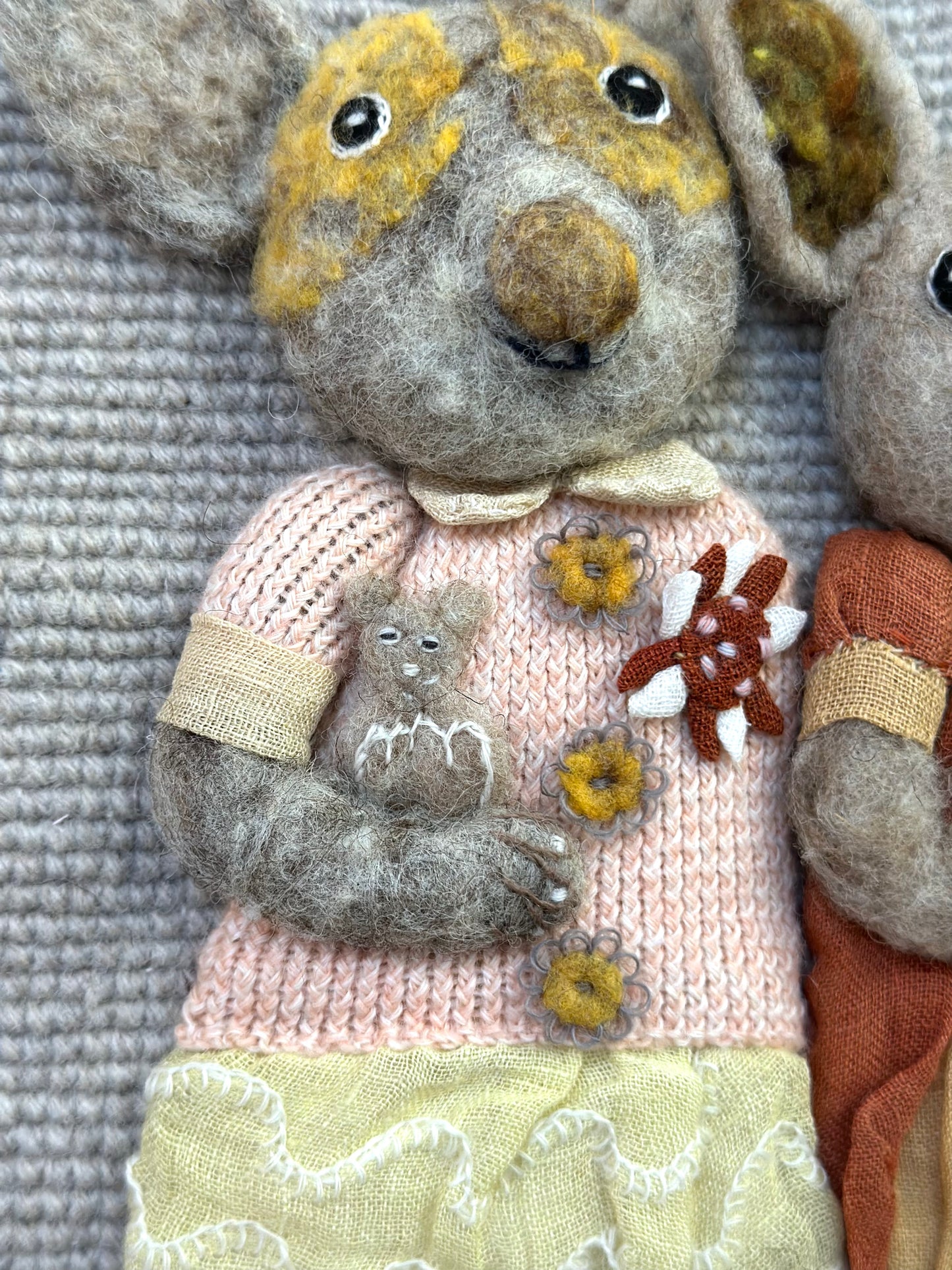 Sophie Digard Large Crochet Wool Bag With Characters