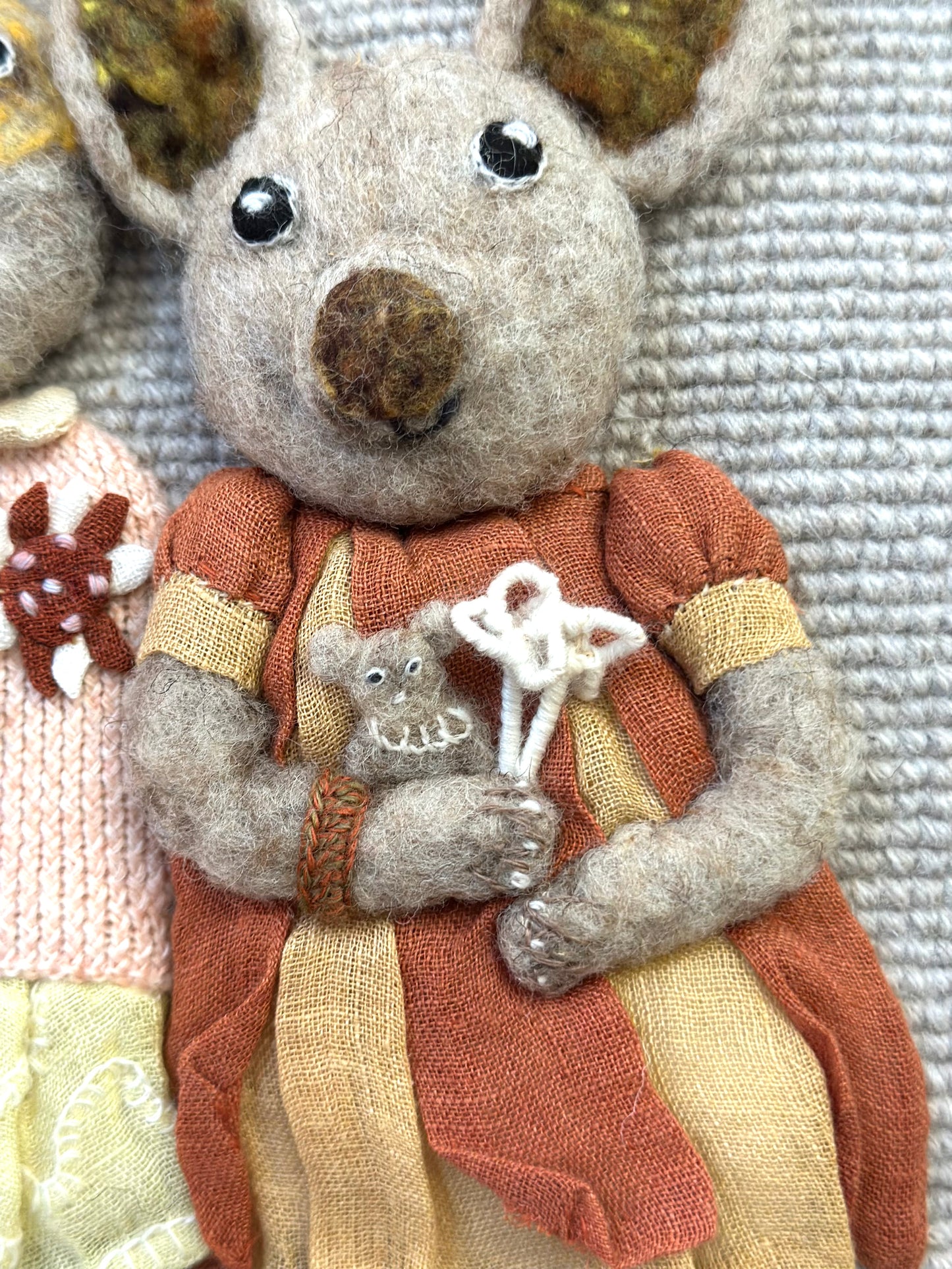 Sophie Digard Large Crochet Wool Bag With Characters