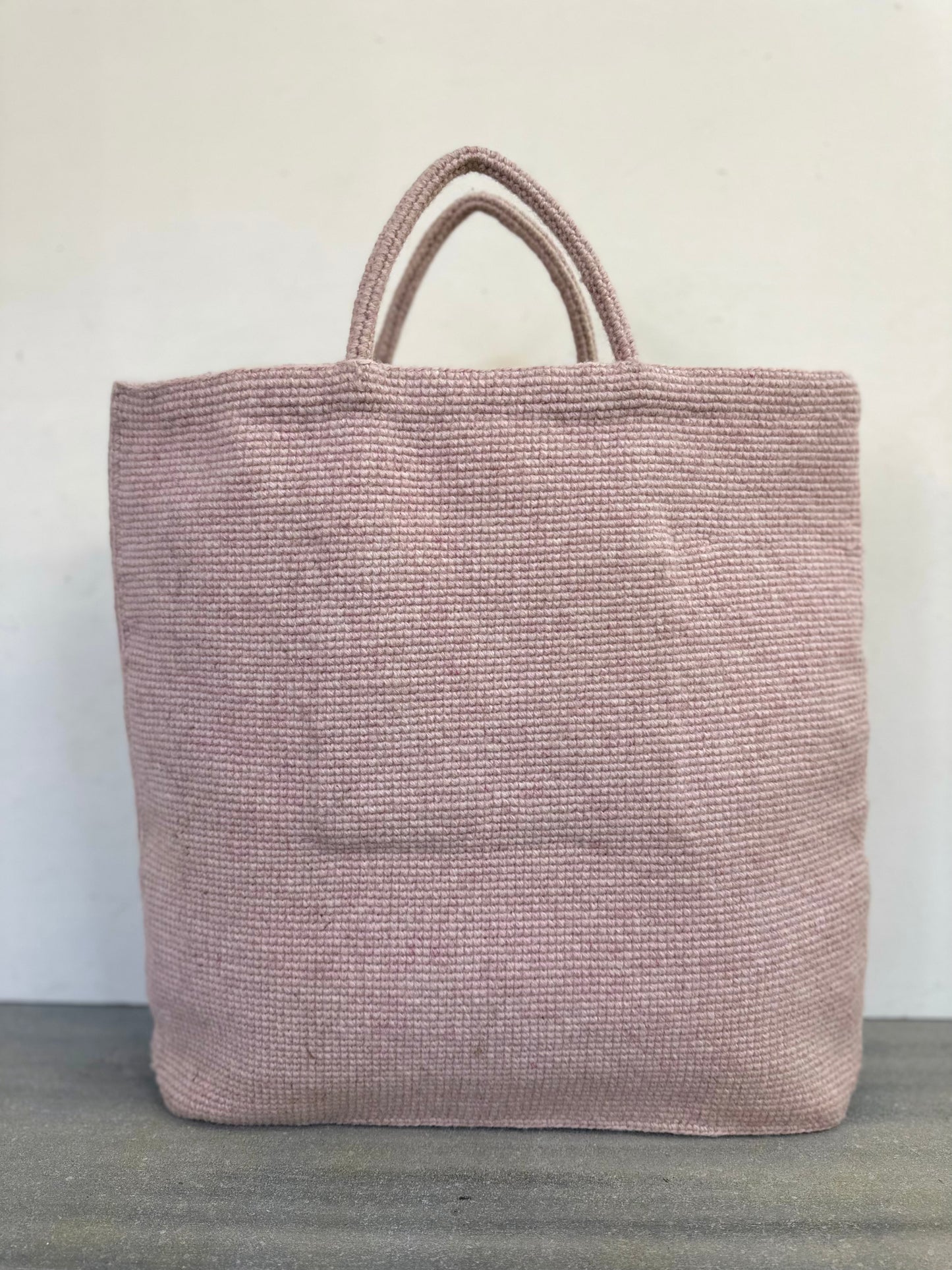 Sophie Digard 'Garden Blush' Pink Crochet Wool Bag