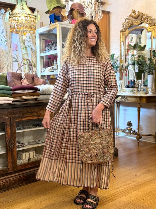 Runaway Bicycle Red Check Dress With Tie Waistband