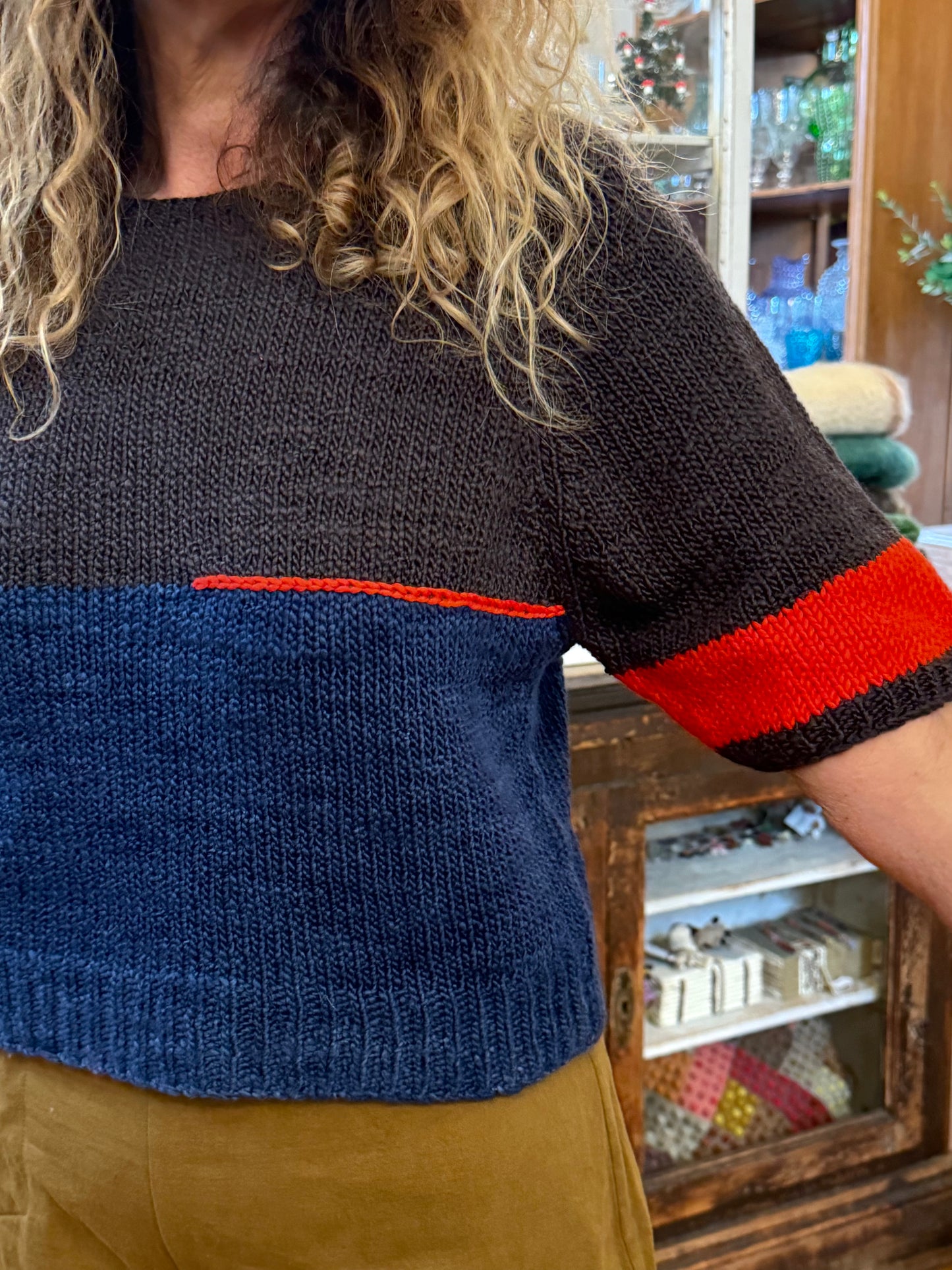 Runaway Bicycle Charcoal And Indigo Knitted Wool Shirt