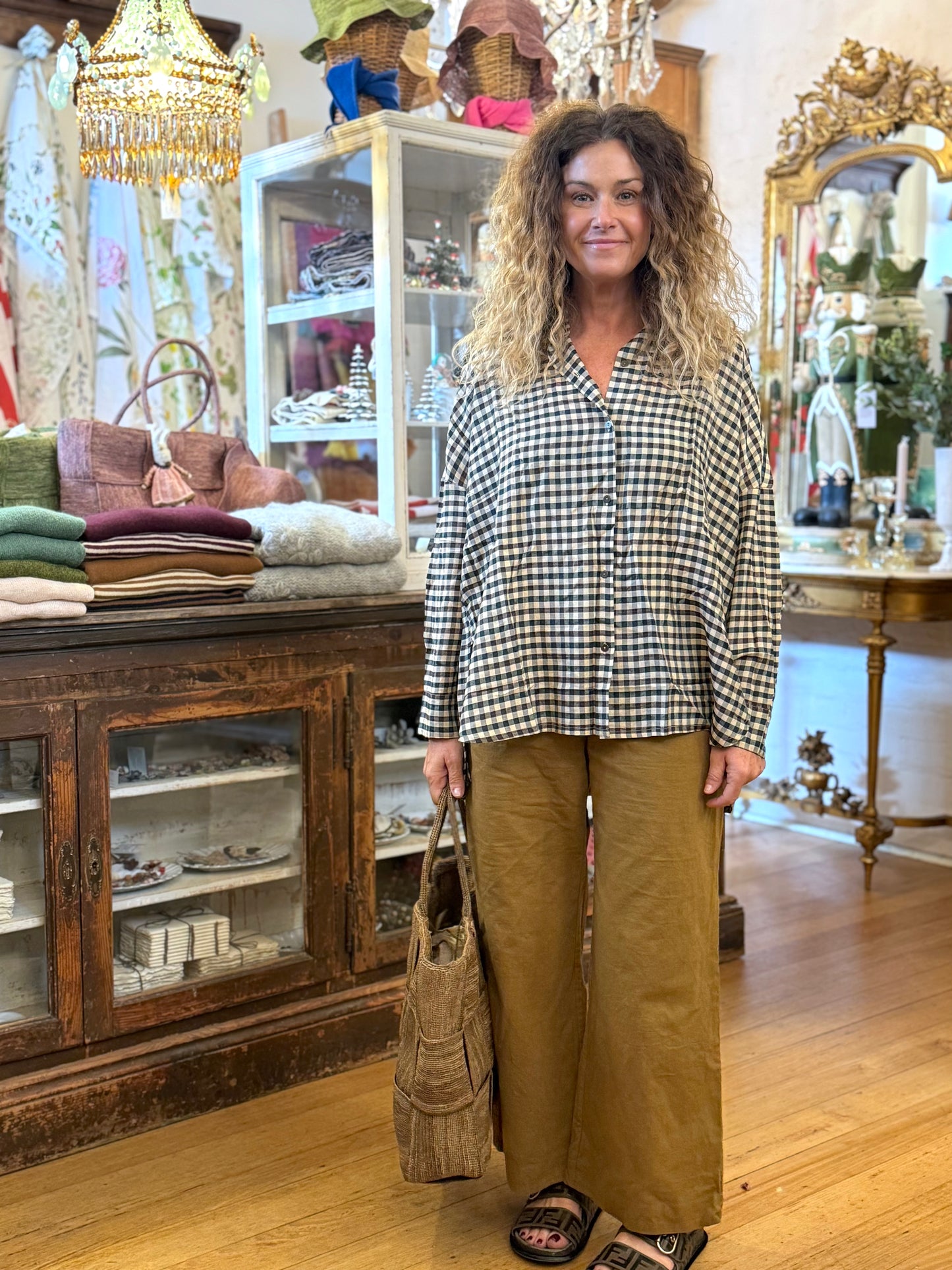 Runaway Bicycle Indigo Check Shirt