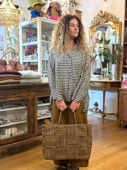 Runaway Bicycle Indigo Check Shirt