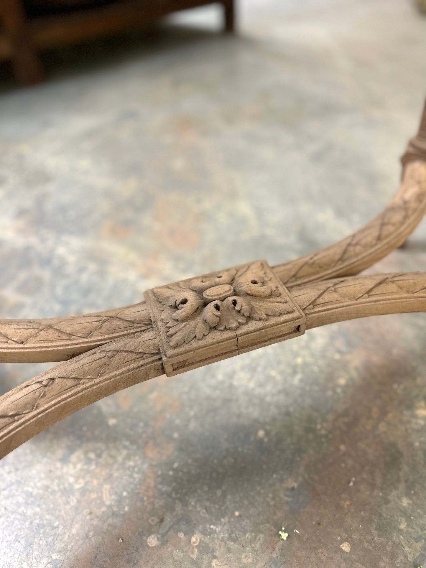 Antique French Oval Marble Side Table