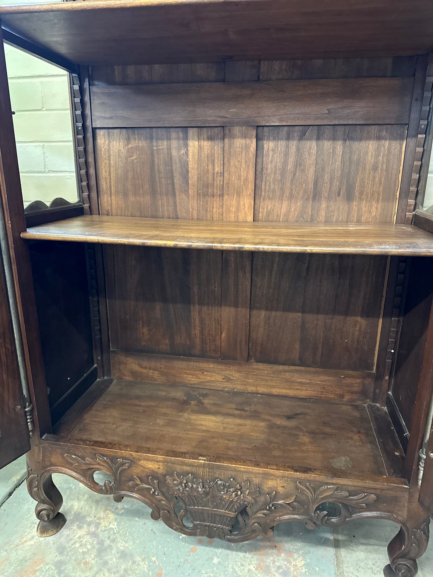 Antique French Flower Basket Vitrine