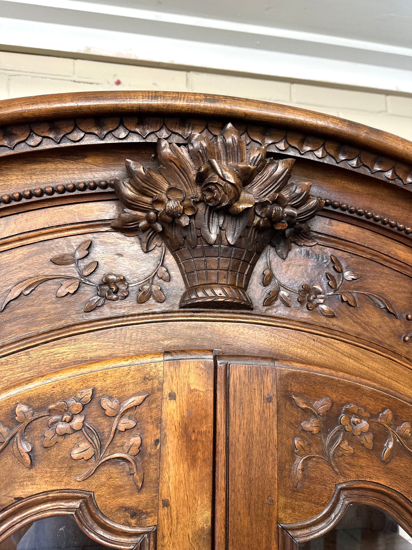 Antique French Flower Basket Vitrine