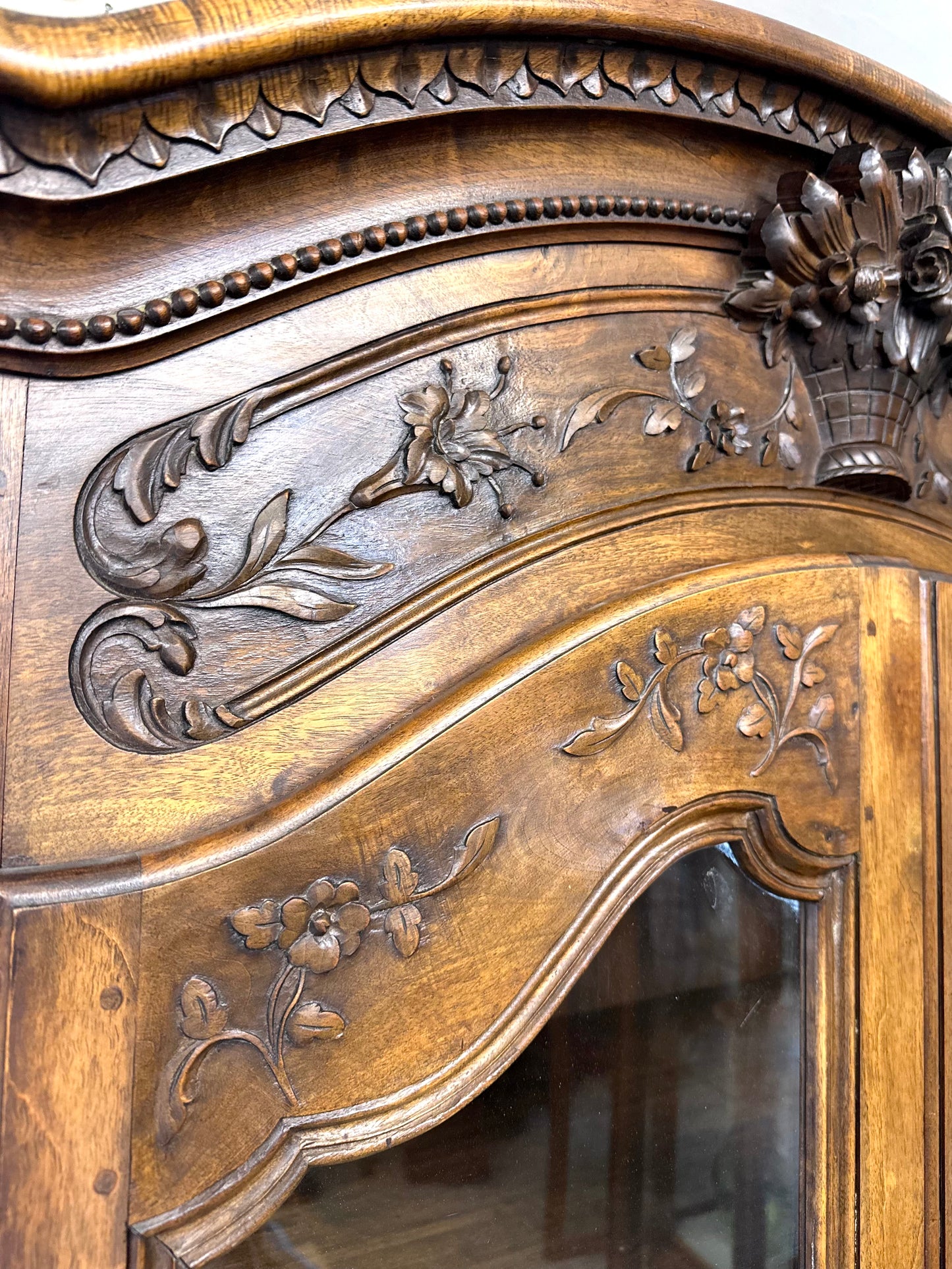 Antique French Flower Basket Vitrine