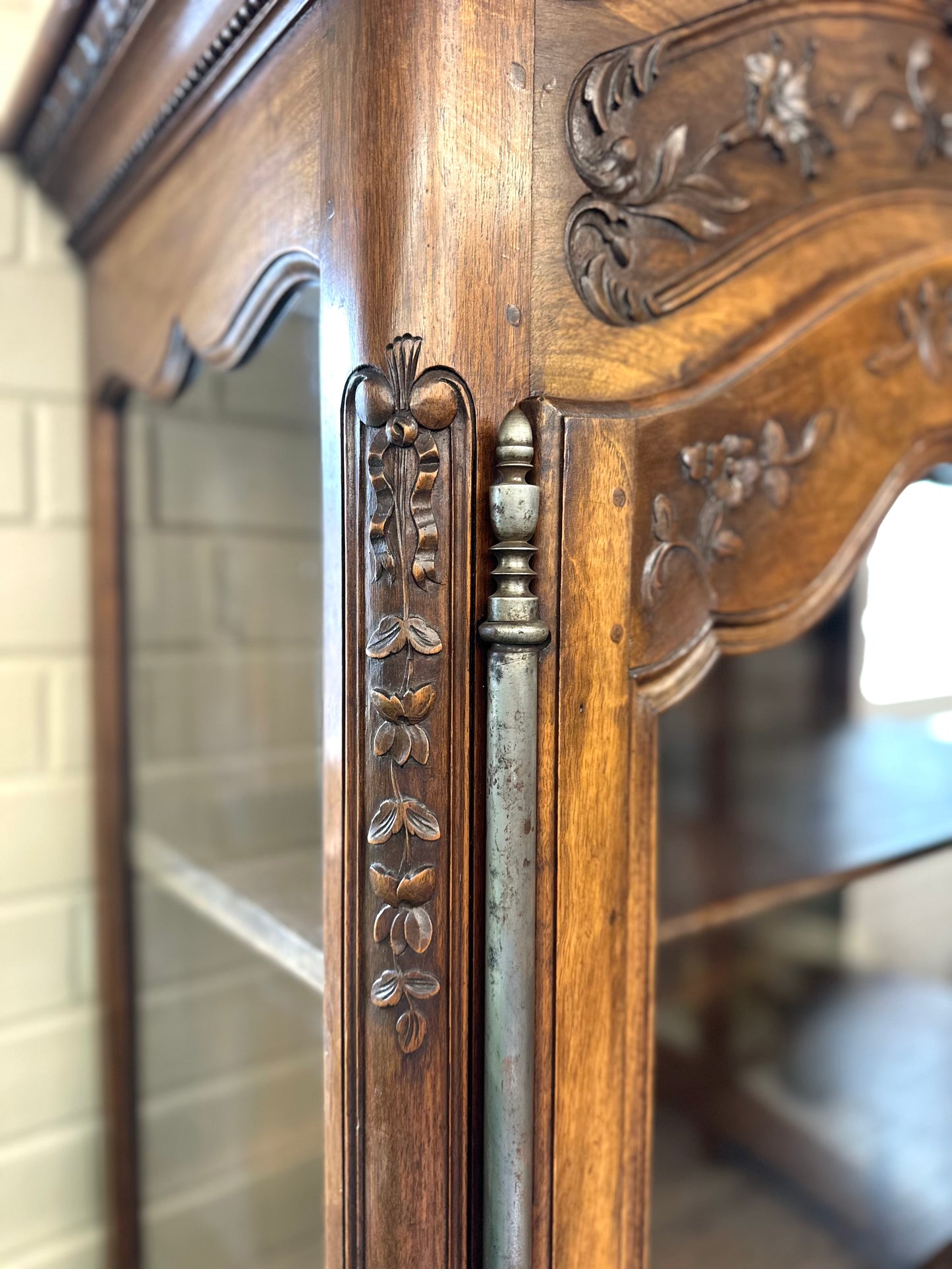 Antique French Flower Basket Vitrine