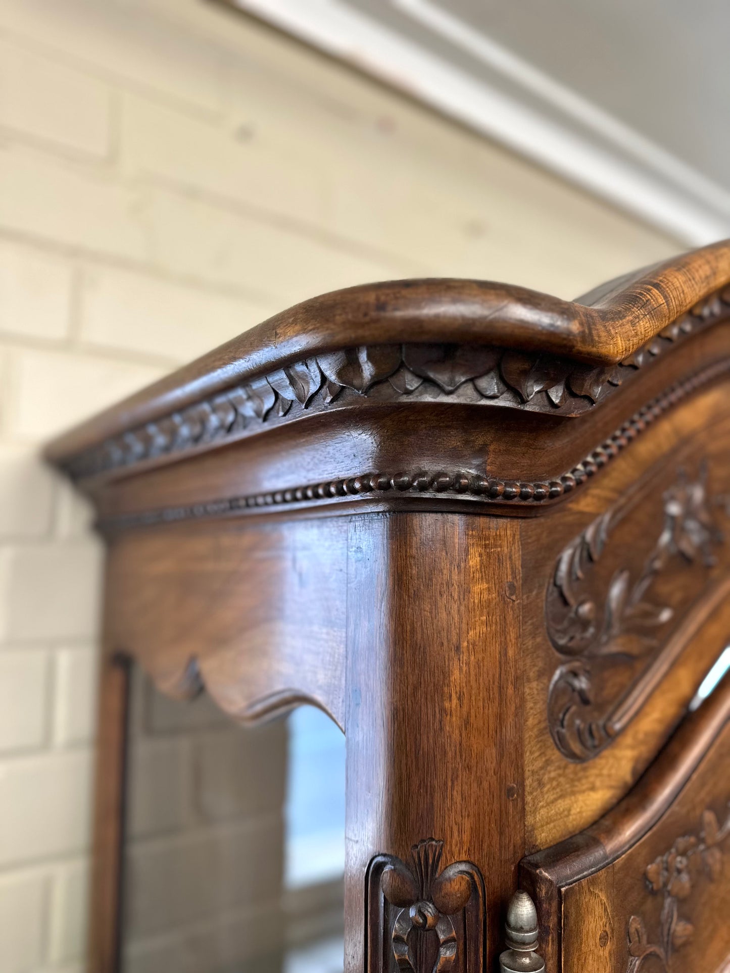 Antique French Flower Basket Vitrine