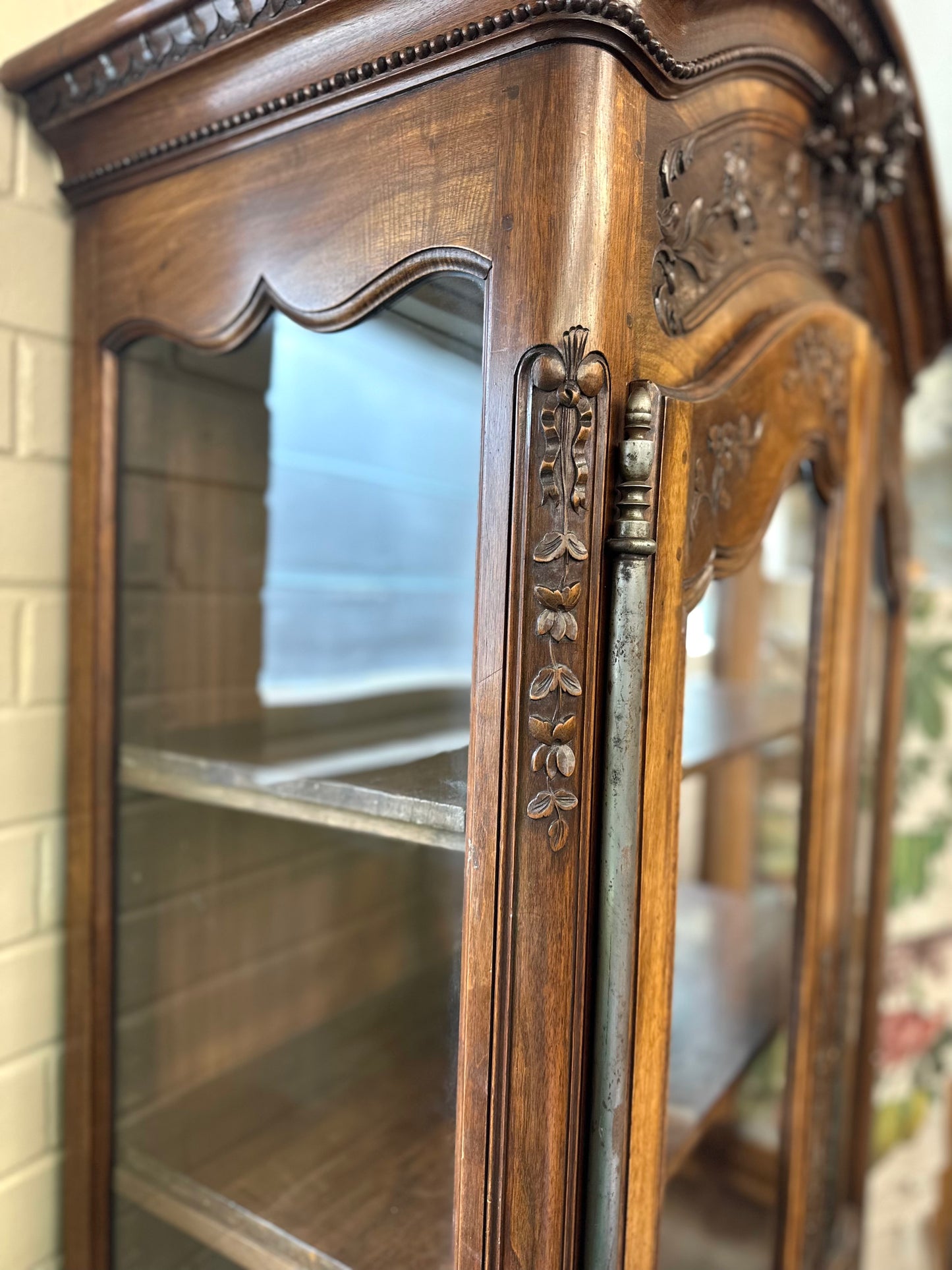 Antique French Flower Basket Vitrine