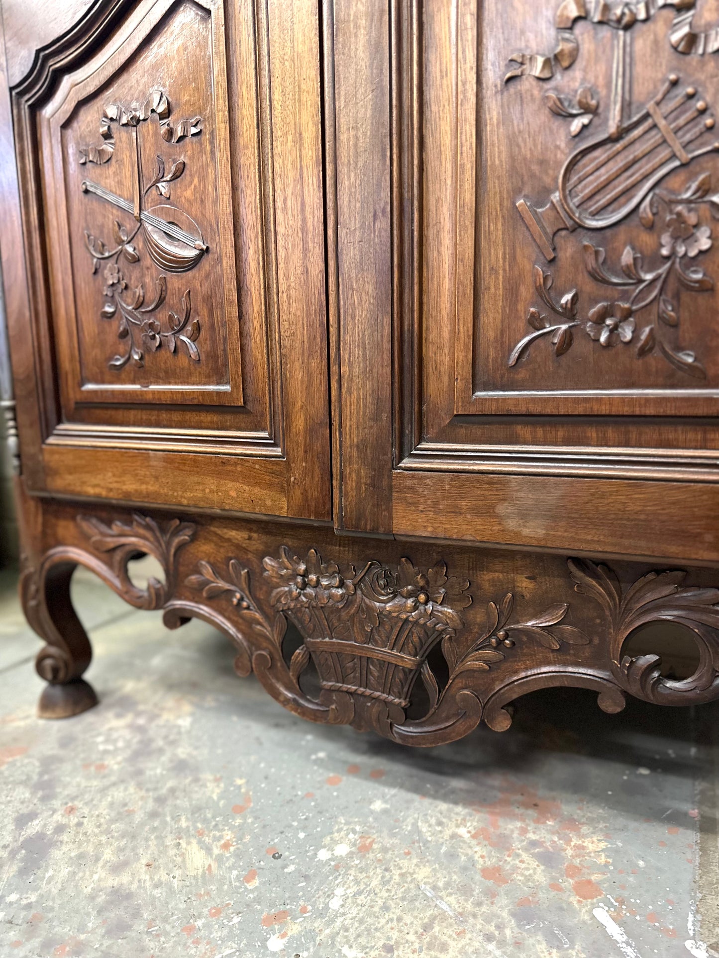 Antique French Flower Basket Vitrine