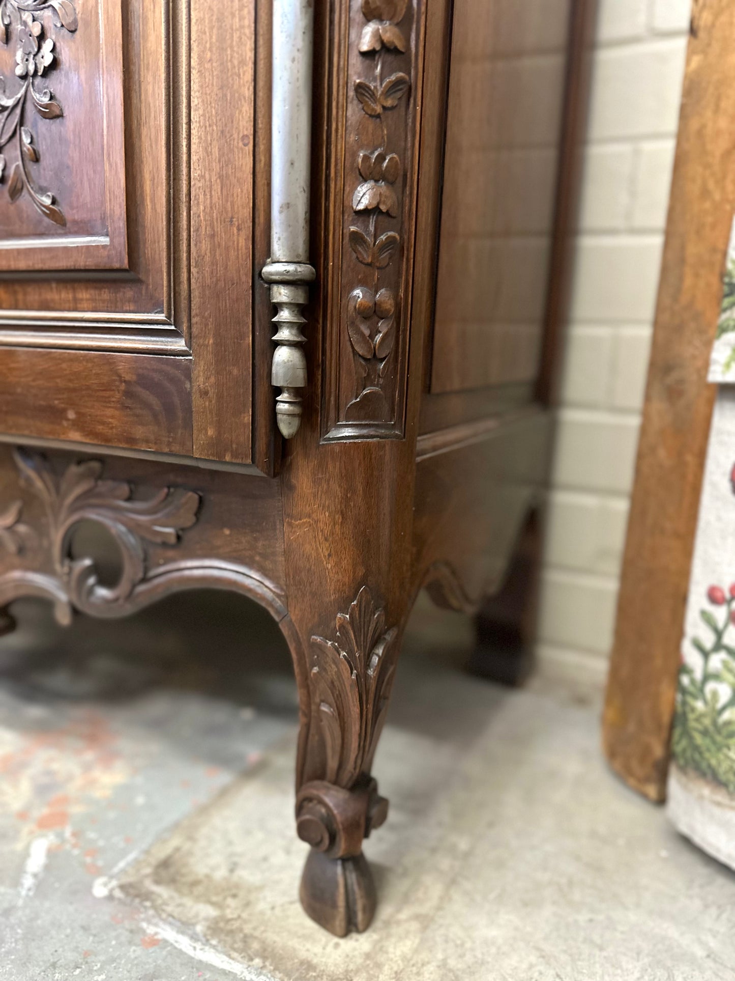 Antique French Flower Basket Vitrine