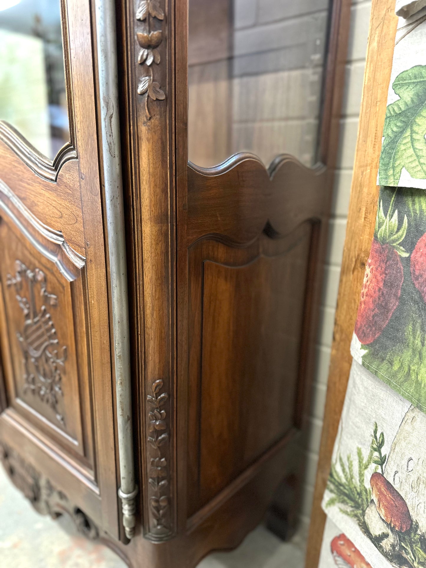 Antique French Flower Basket Vitrine