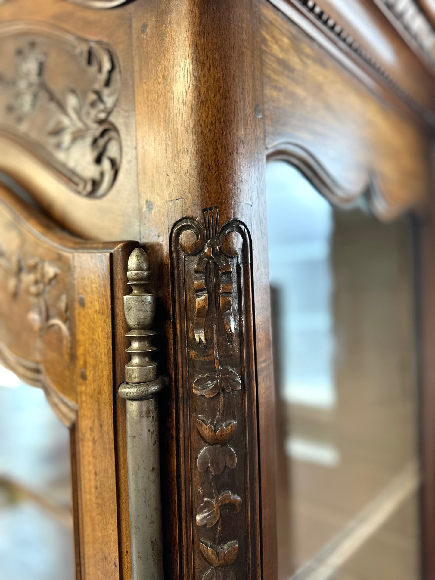 Antique French Flower Basket Vitrine