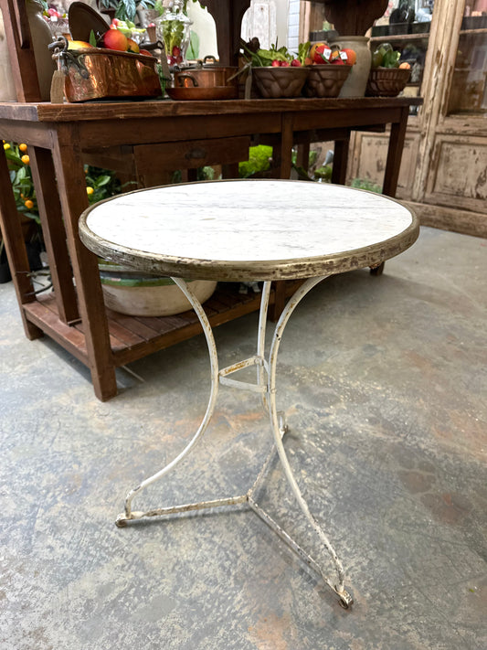 Antique French Round Marble Top Table