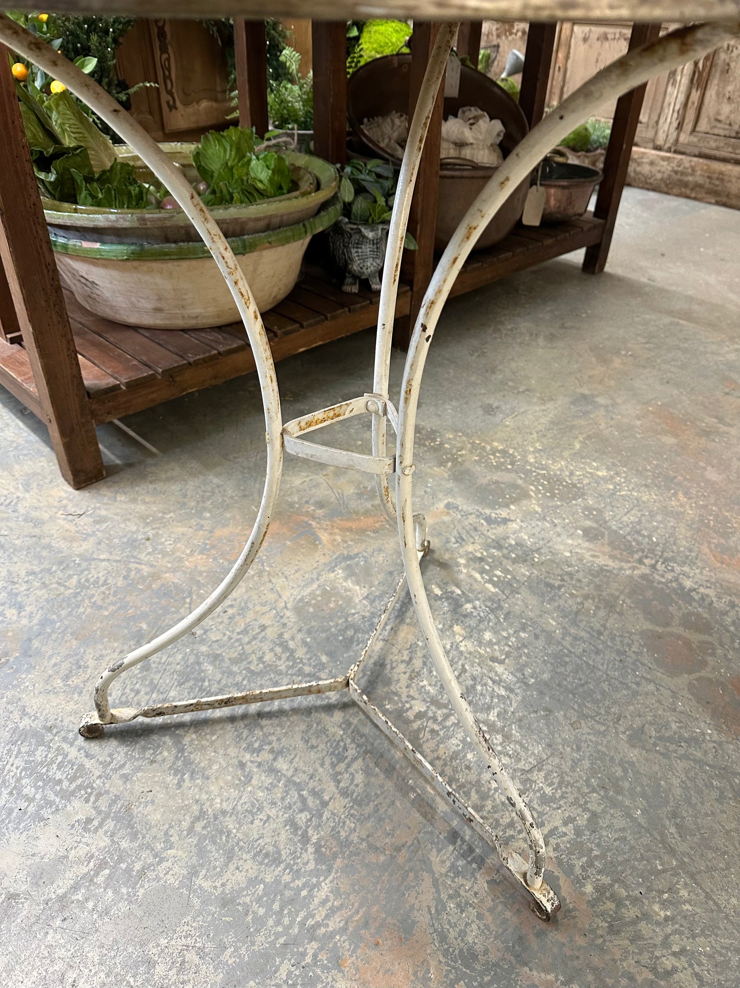 Antique French Round Marble Top Table