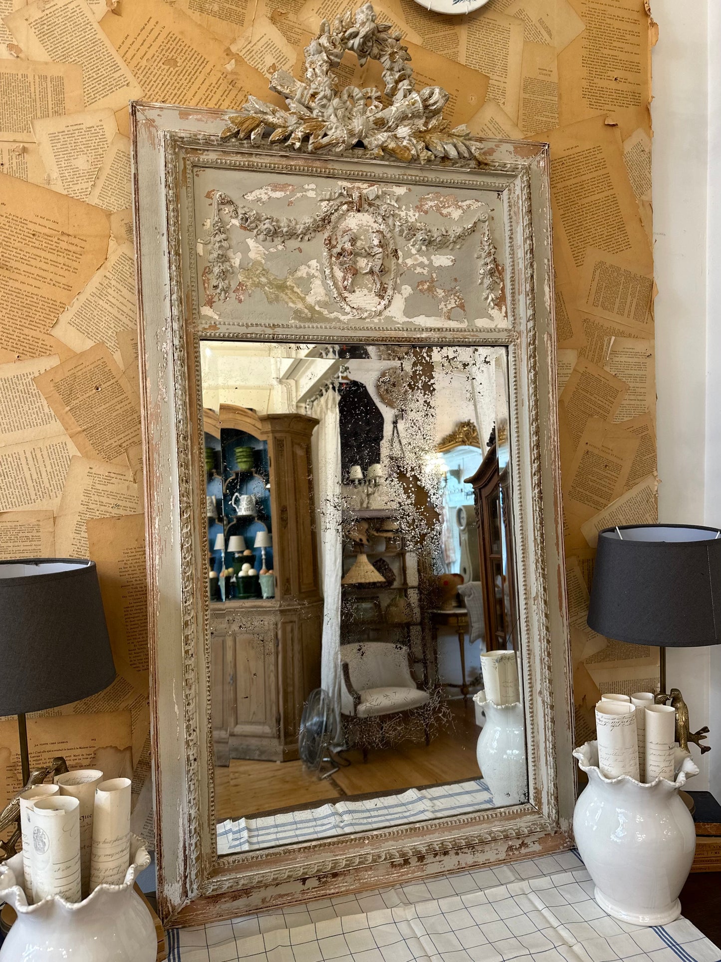 Antique French Small Louis XVI Style Mirror