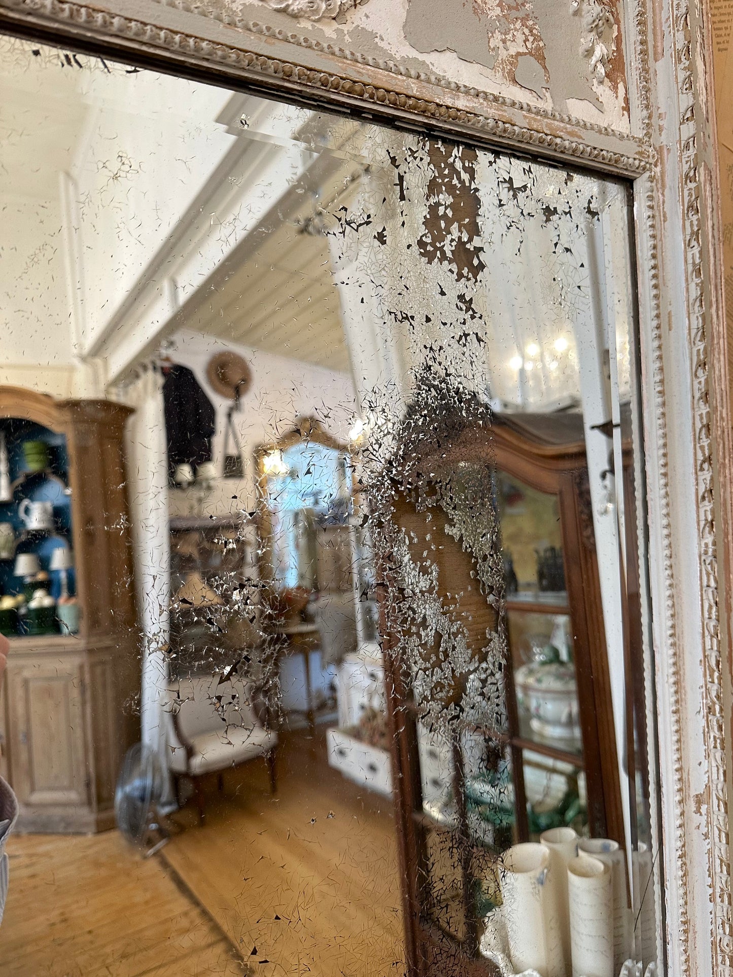 Antique French Small Louis XVI Style Mirror