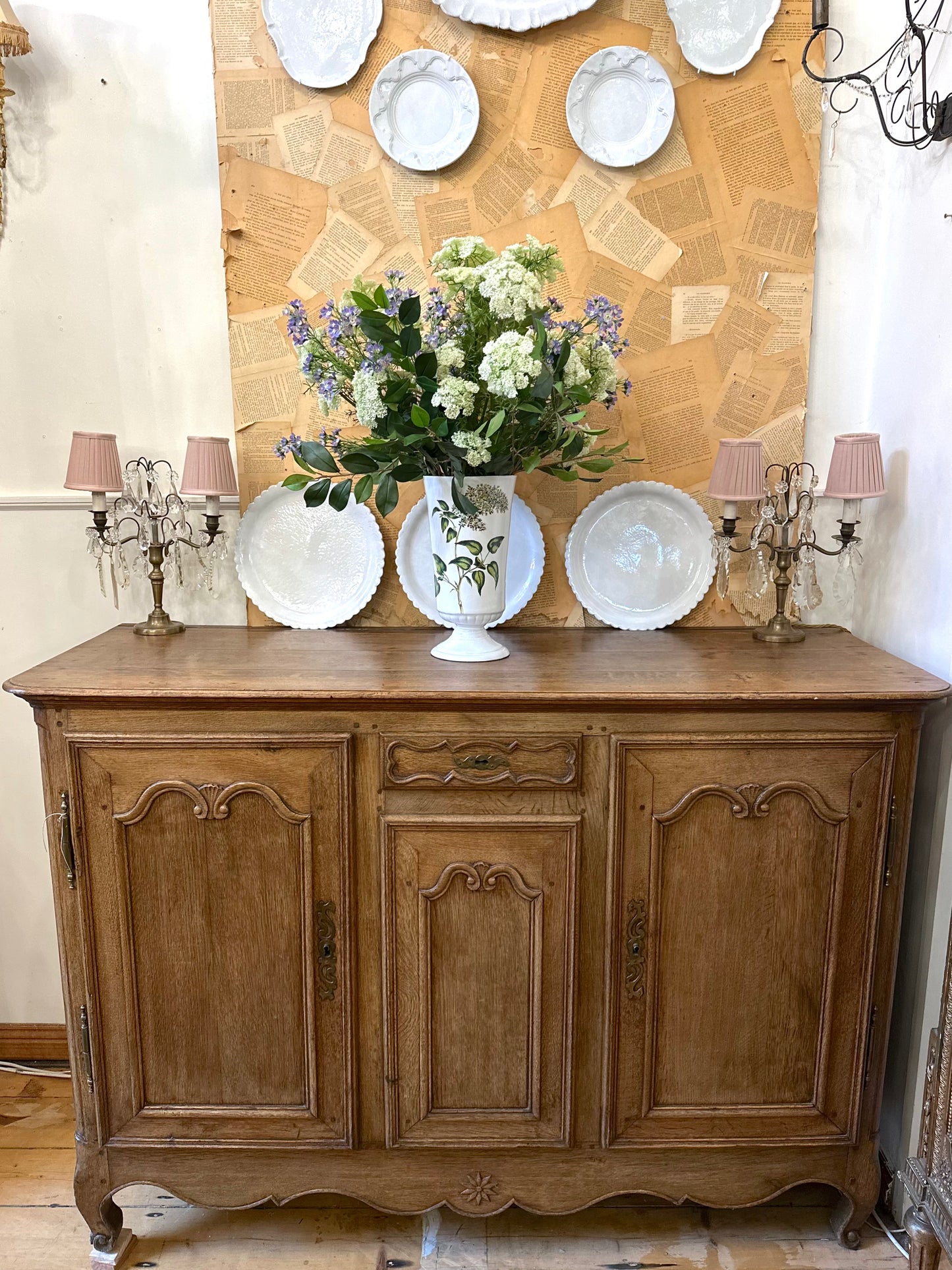 Antique French Oak 2 Door Sideboard