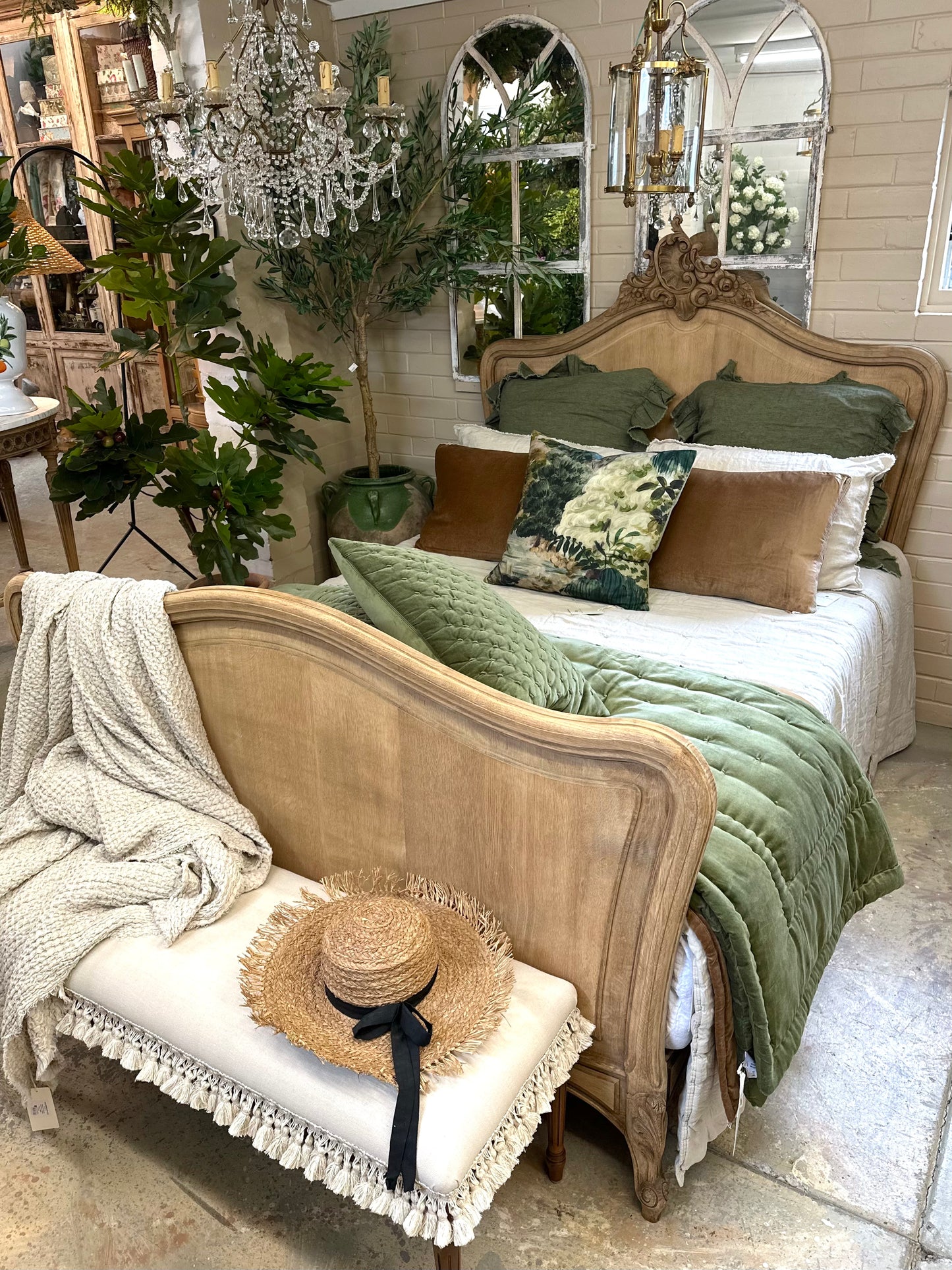 Antique French Louis XV Style Queen Size Bed