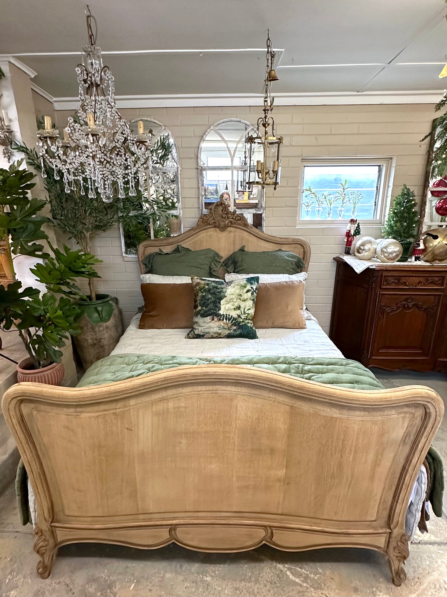 Antique French Louis XV Style Queen Size Bed