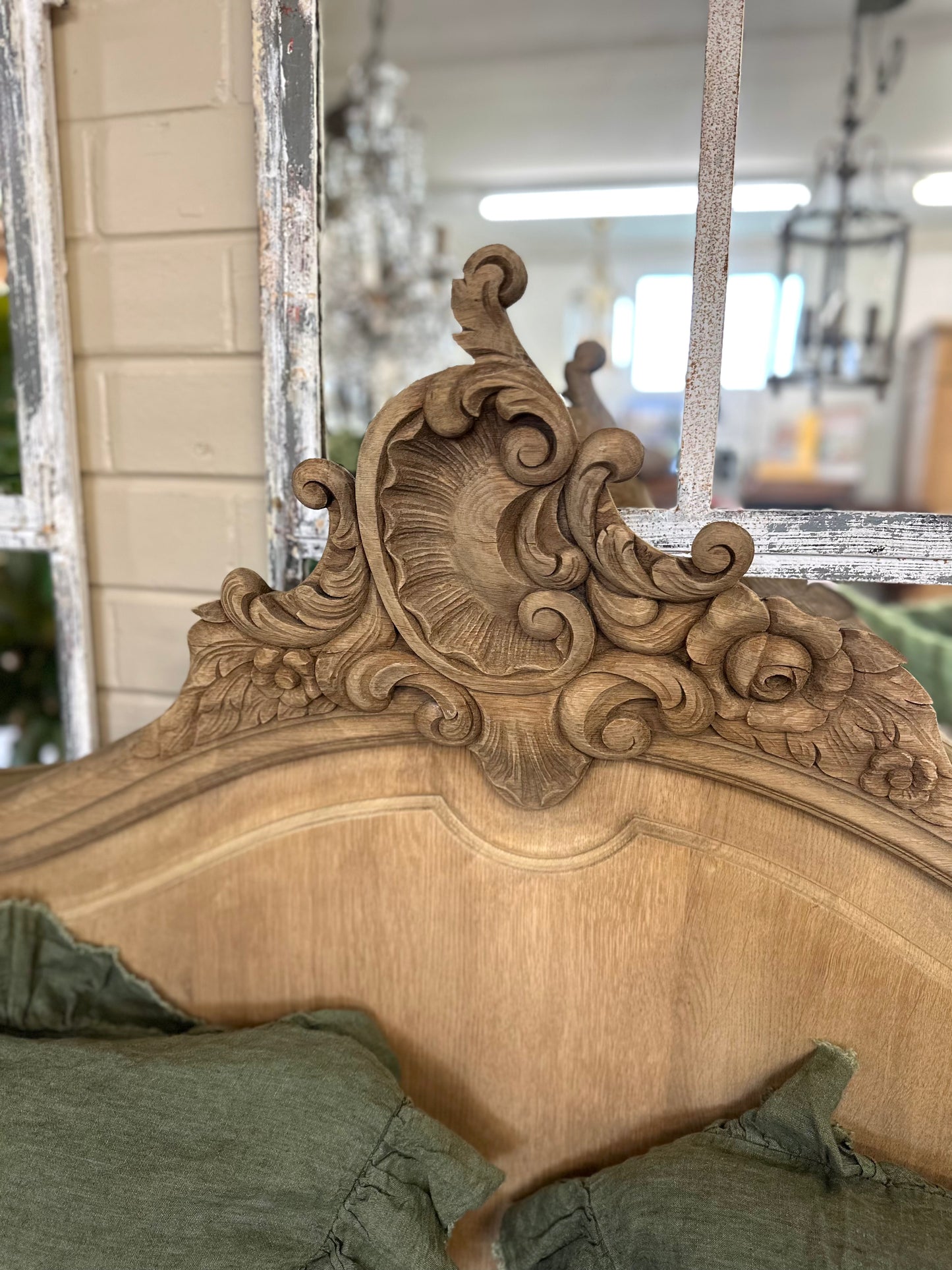 Antique French Louis XV Style Queen Size Bed