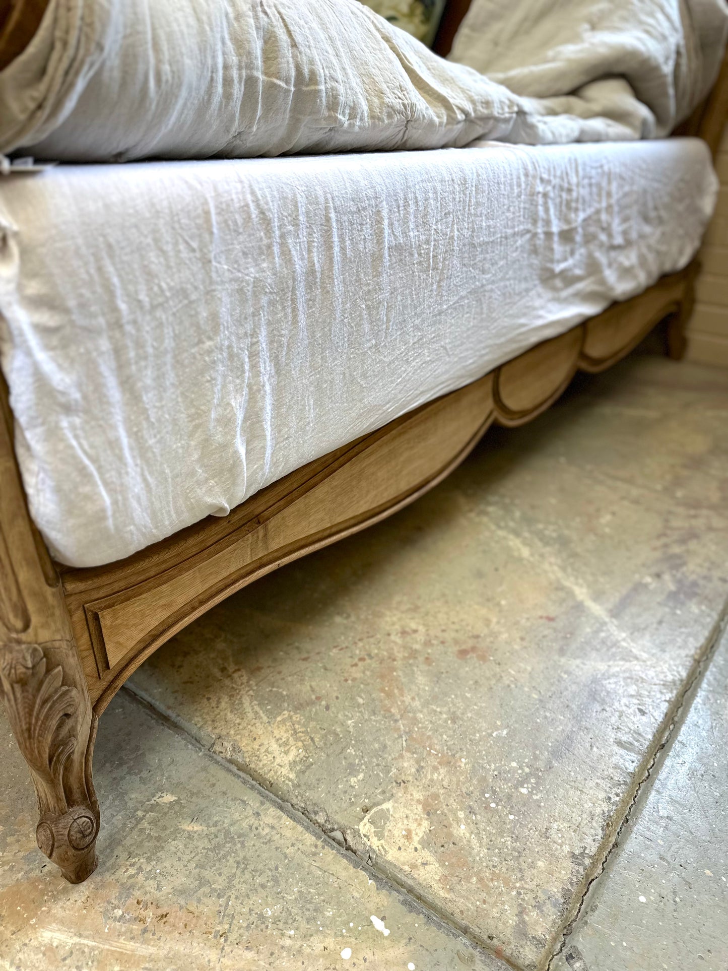 Antique French Louis XV Style Queen Size Bed