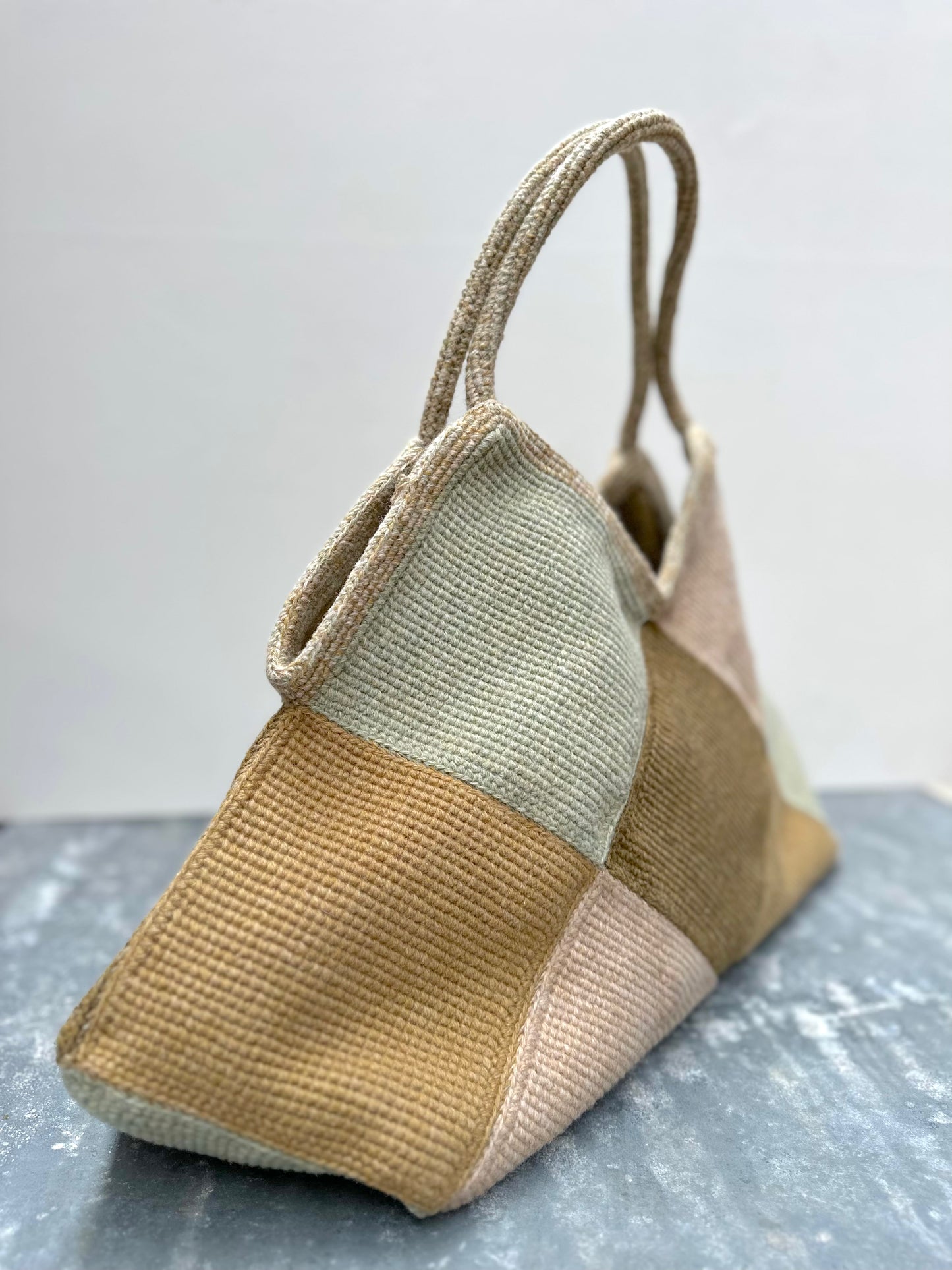 Sophie Digard Large Pastel Crochet Wool Bag