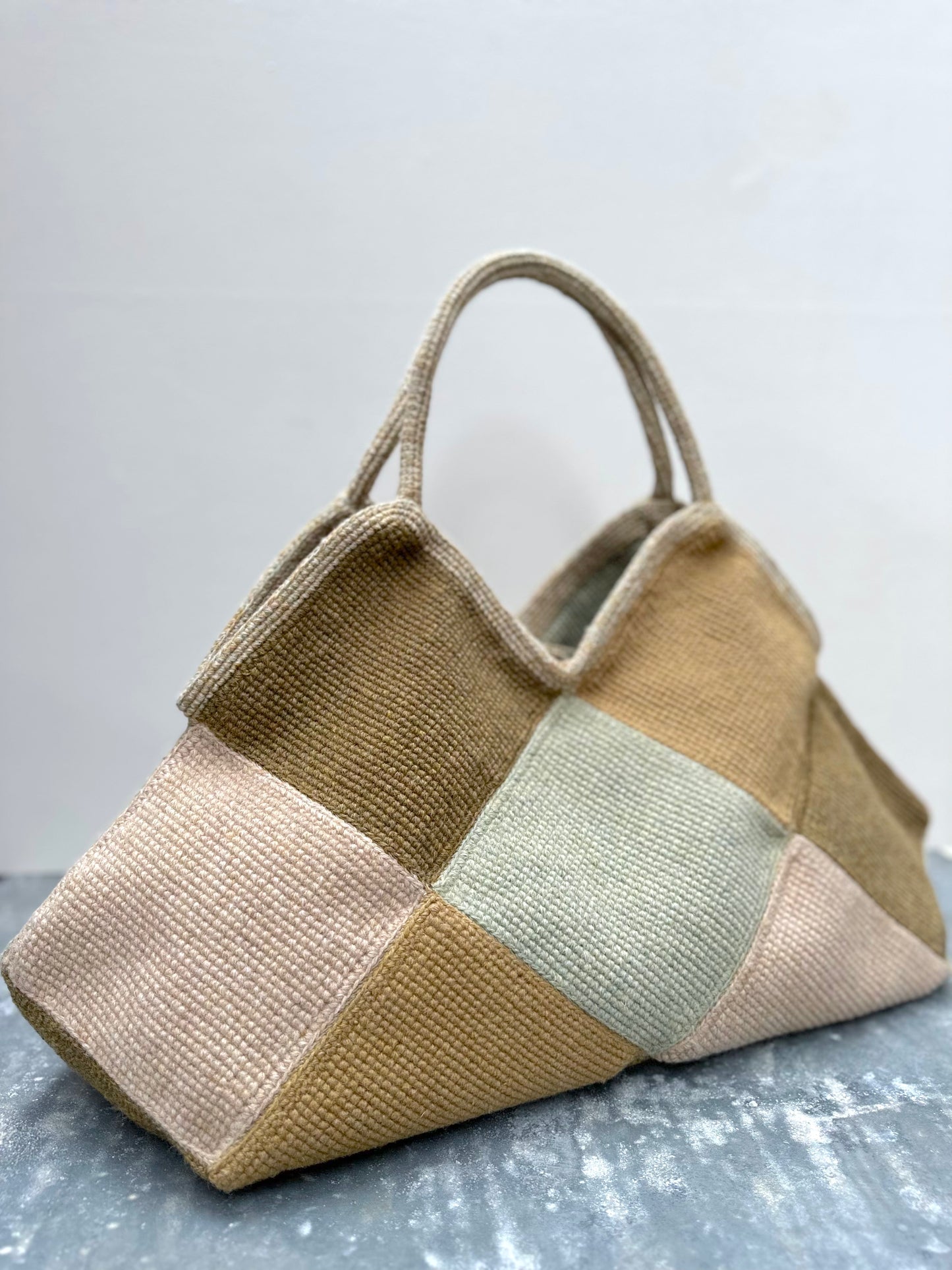 Sophie Digard Large Pastel Crochet Wool Bag