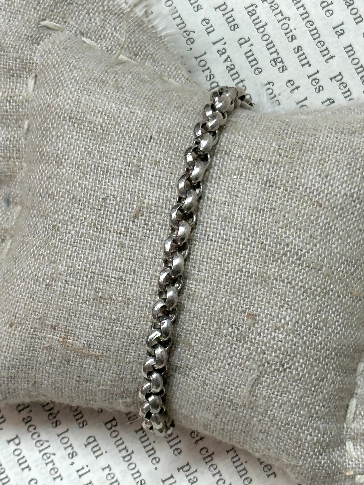 Antique French Silver Bracelet With Delicate Charms