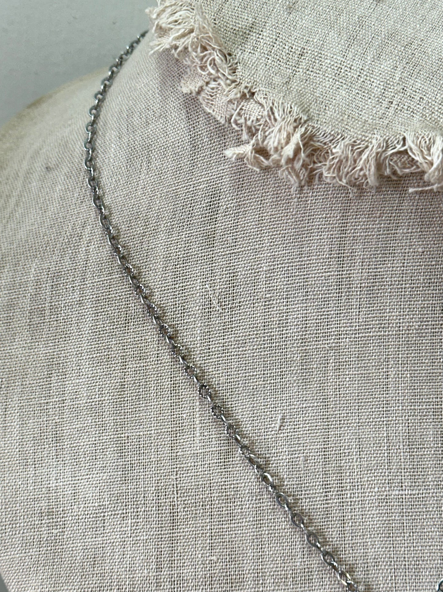 Antique French Silver Necklace Round Flower And Bow Locket