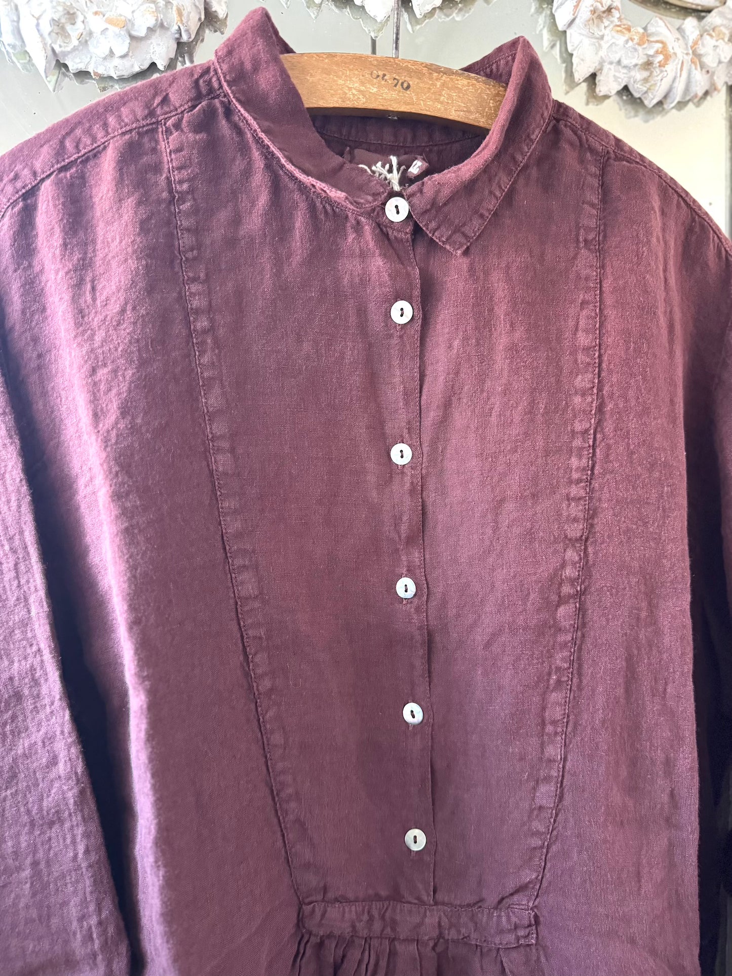 Metta Fran Long Linen Tunic - Cordovan