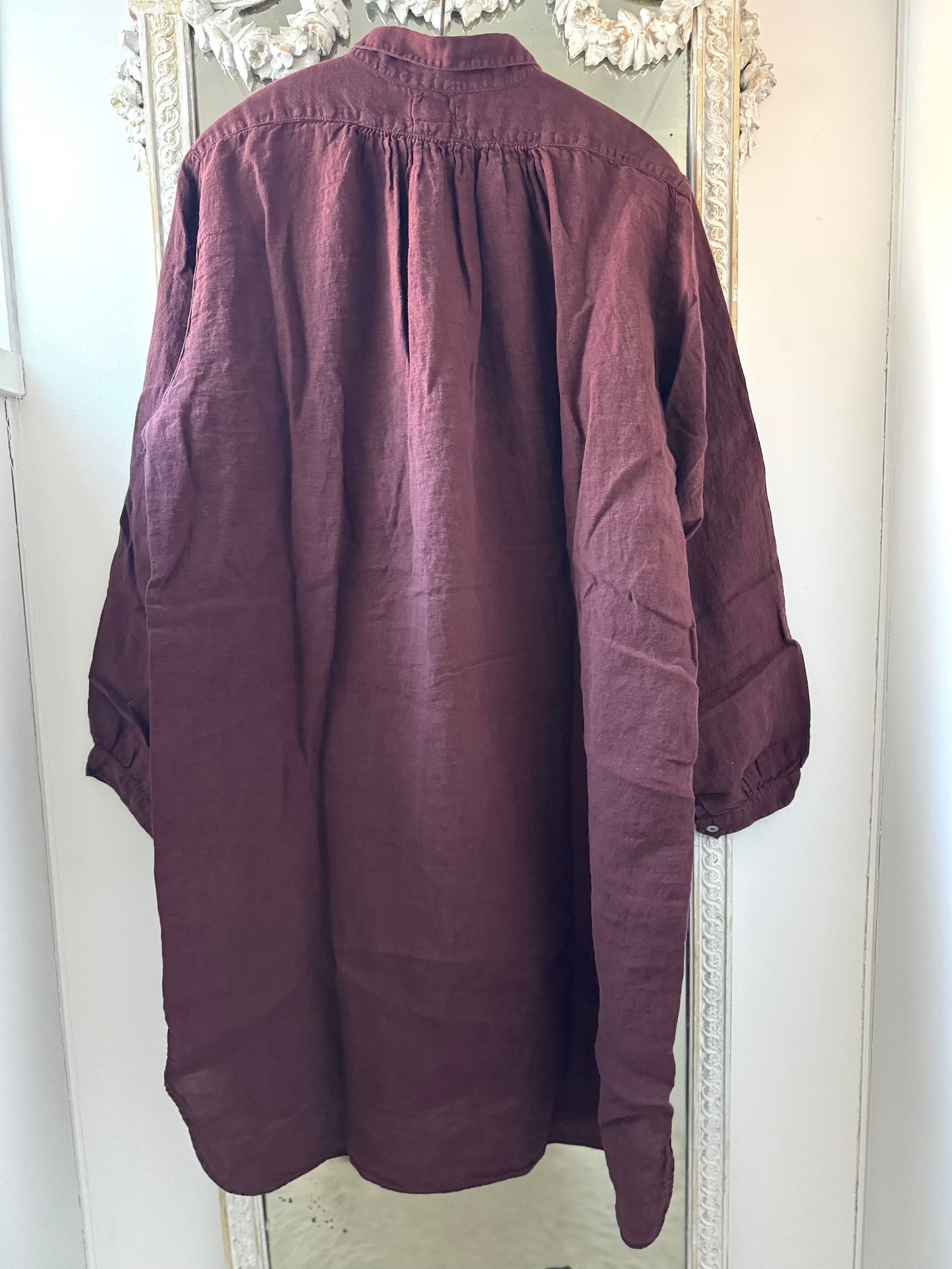 Metta Fran Long Linen Tunic - Cordovan