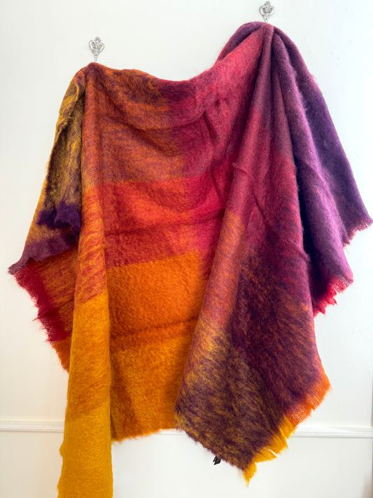 Mantas Ezcaray Brown/Red Mohair Blanket