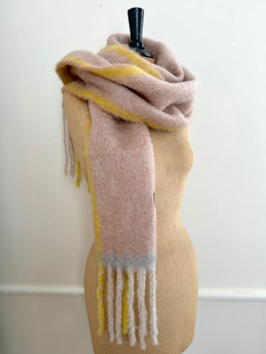 Mantas Ezcaray Sand/Lemon Mohair Scarf