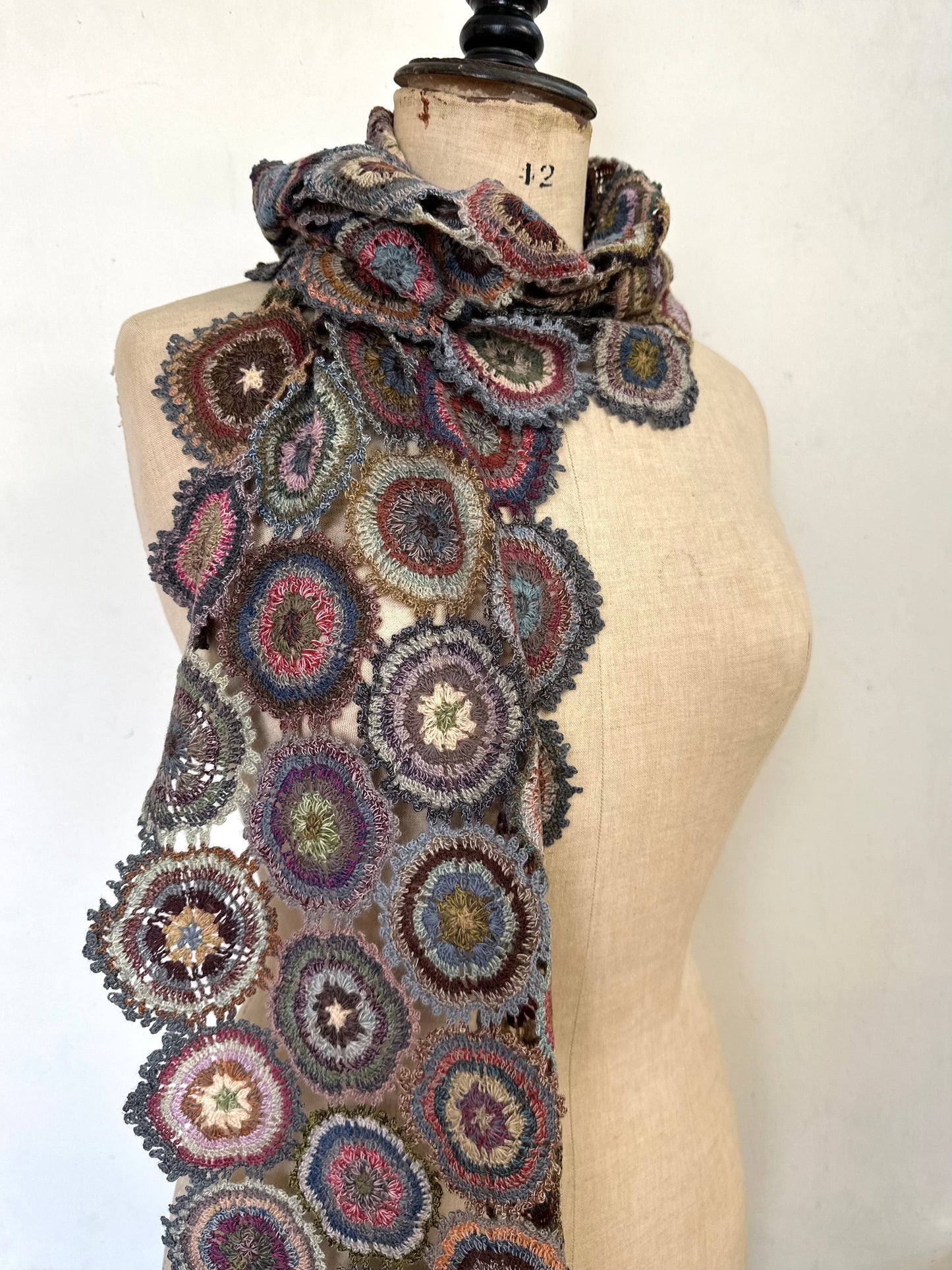 Sophie Digard Large Circles Crochet Scarf Multi