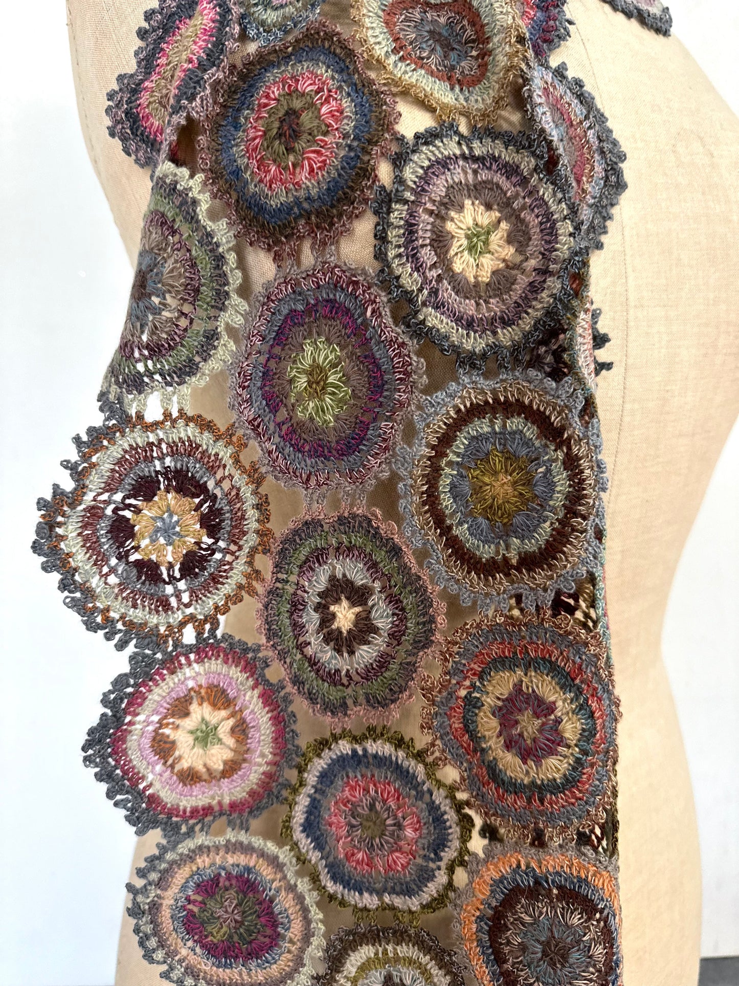 Sophie Digard Large Circles Crochet Scarf Multi