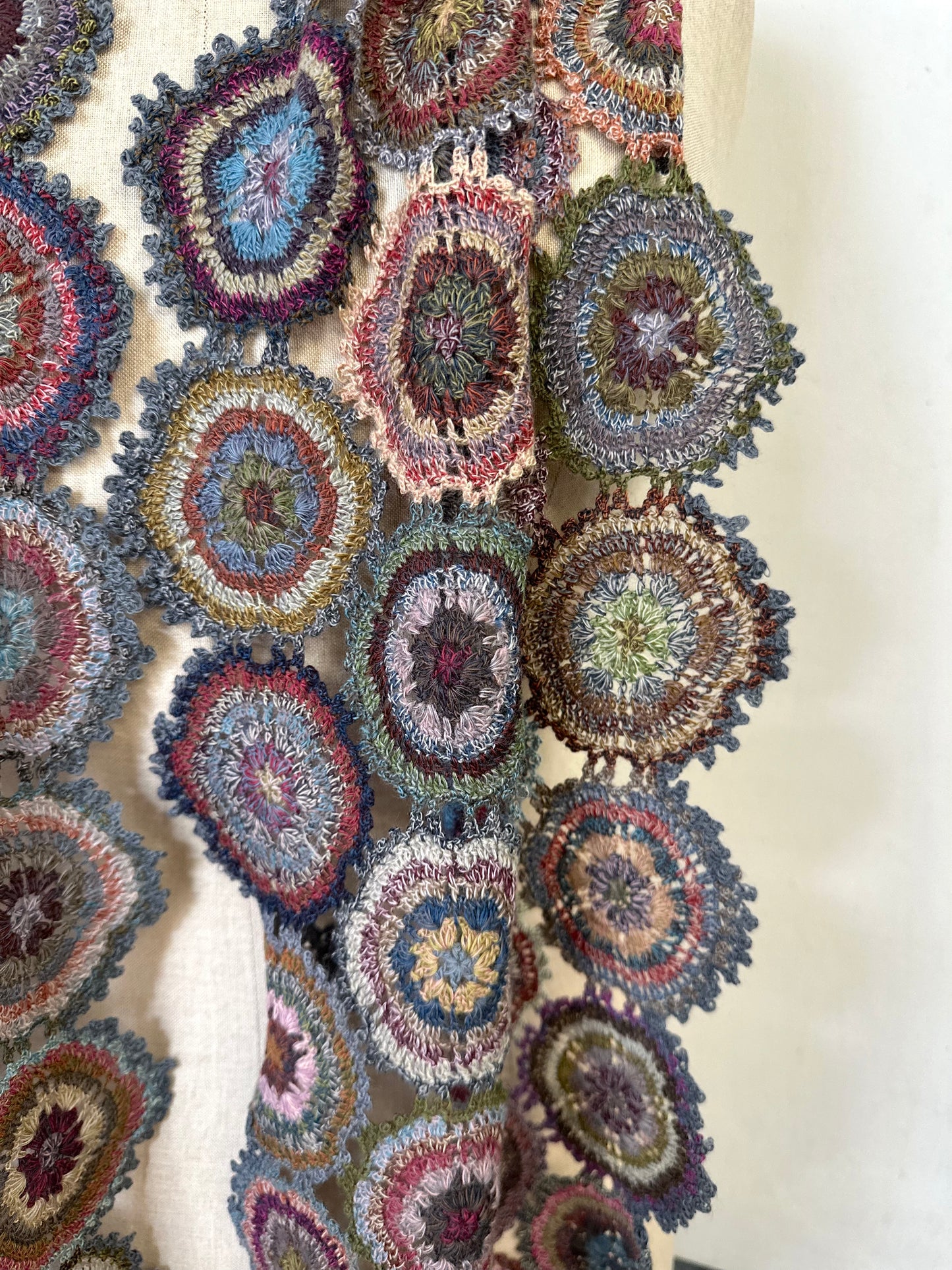 Sophie Digard Large Circles Crochet Scarf Multi