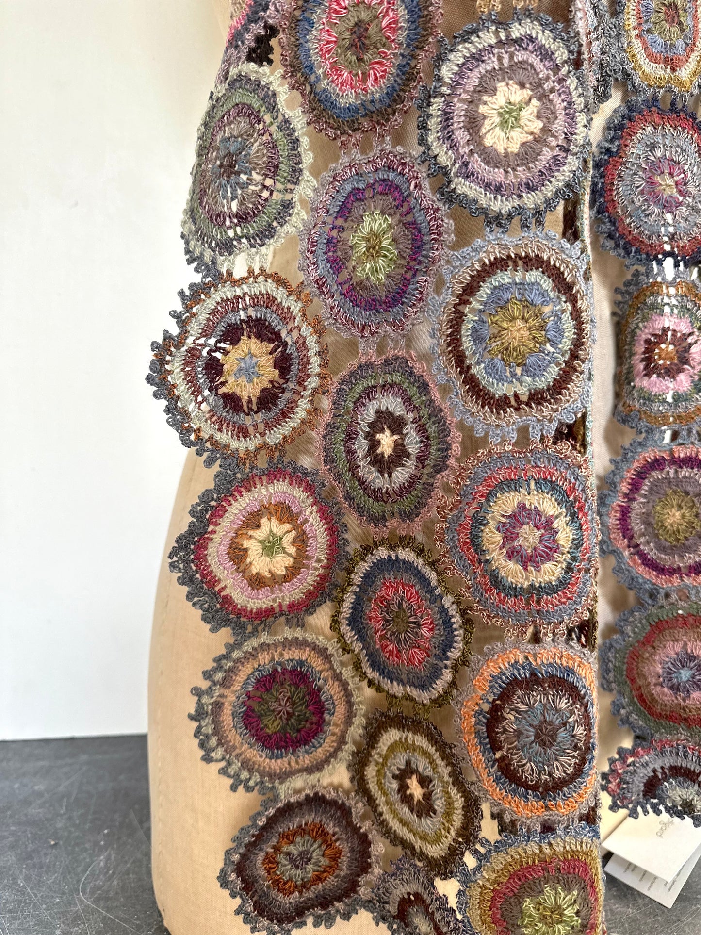 Sophie Digard Large Circles Crochet Scarf Multi